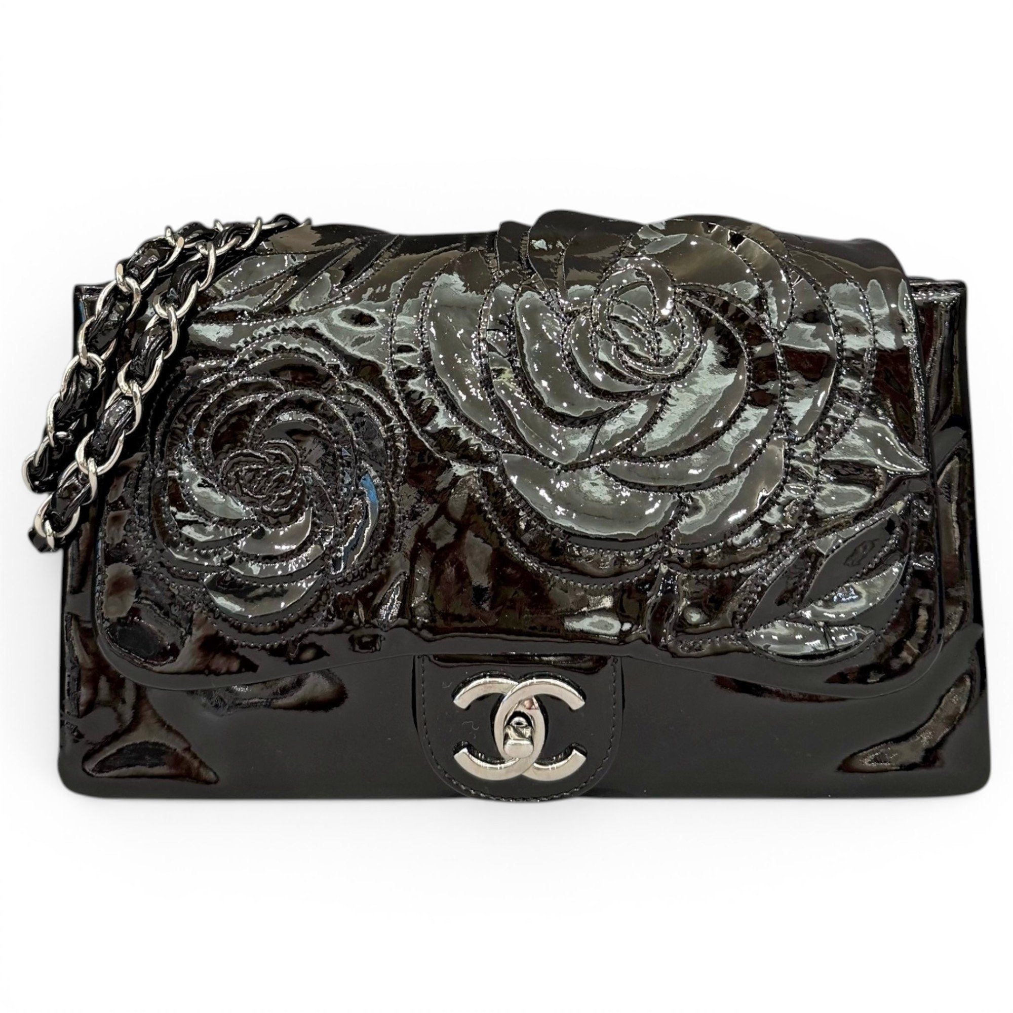 Patent leather handbag
