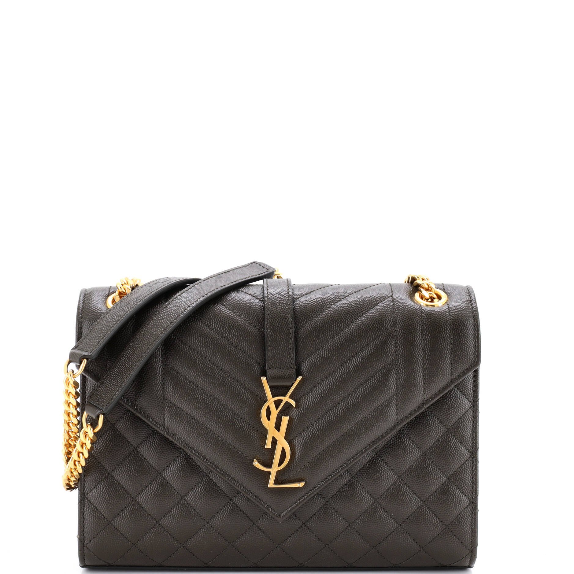 Classic Monogram Envelope Satchel Mixed Matelasse Leather Medium