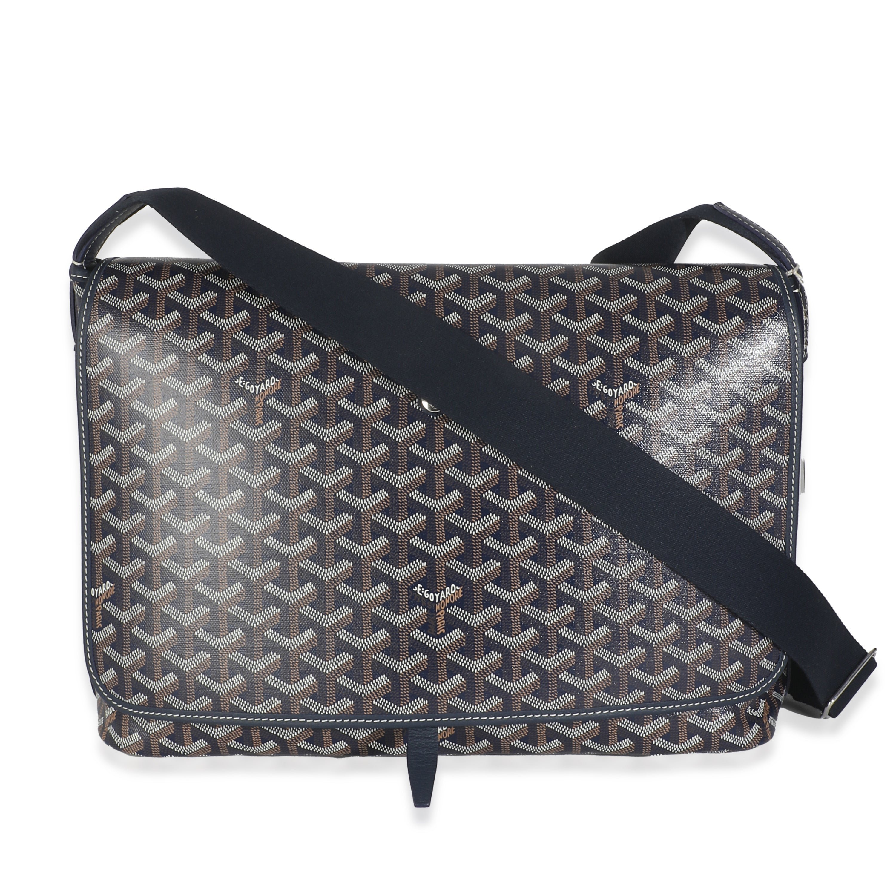Goyard Navy Goyardine Canvas Capetien Messenger