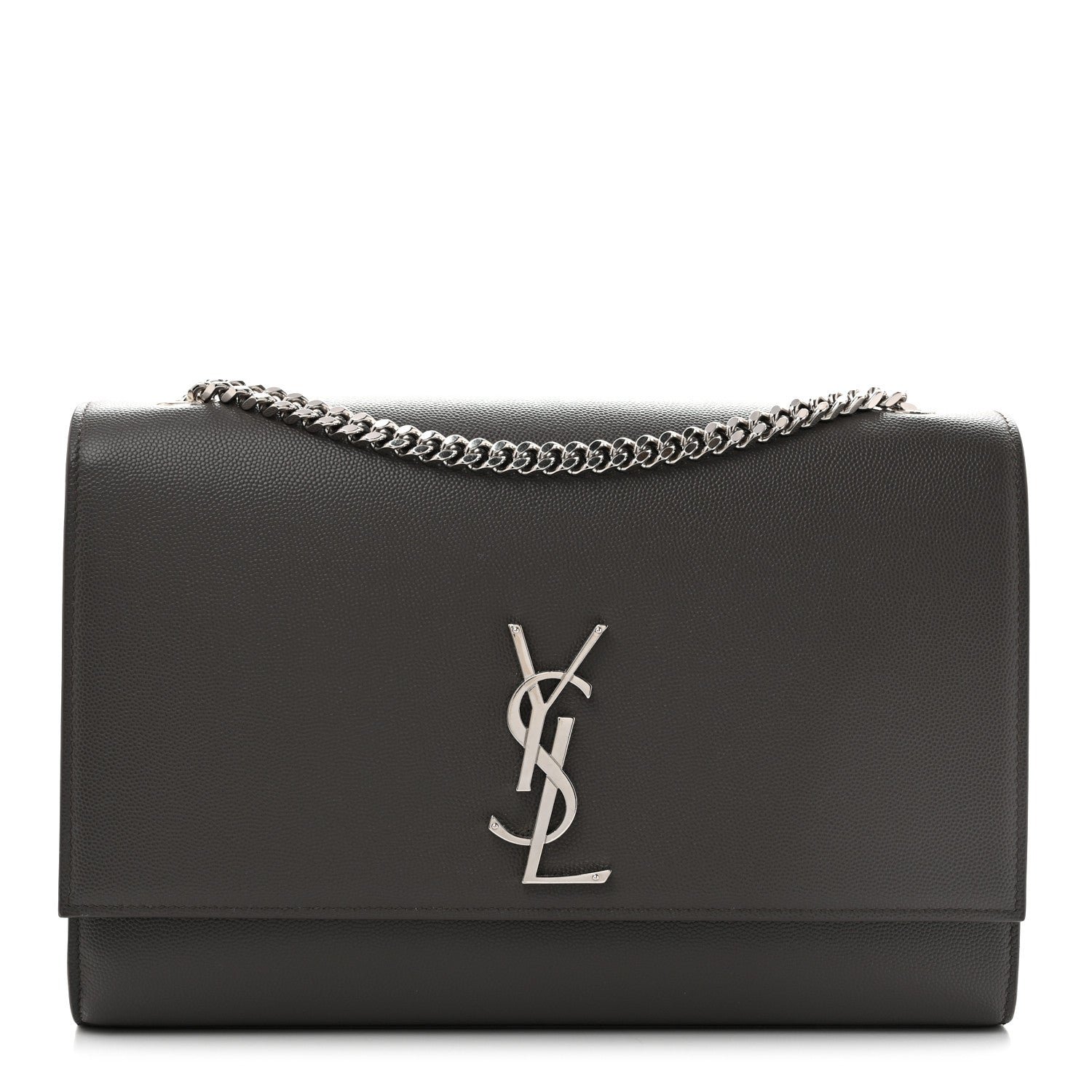 Saint Laurent Grain De Poudre Large Classic Monogram Kate Satchel Earth