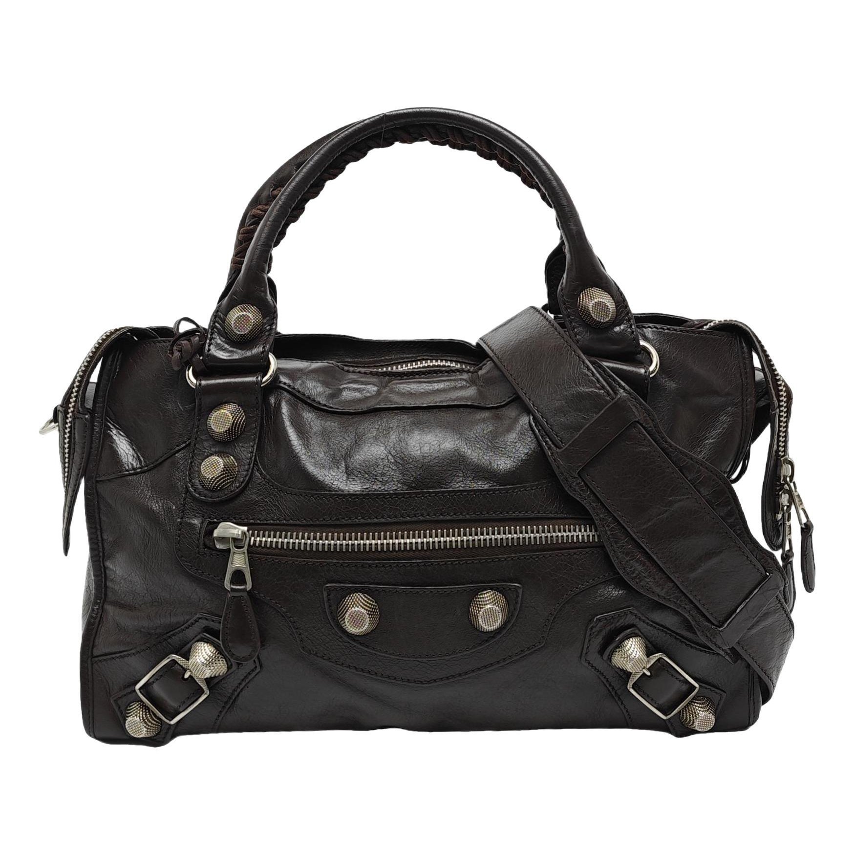 City leather handbag