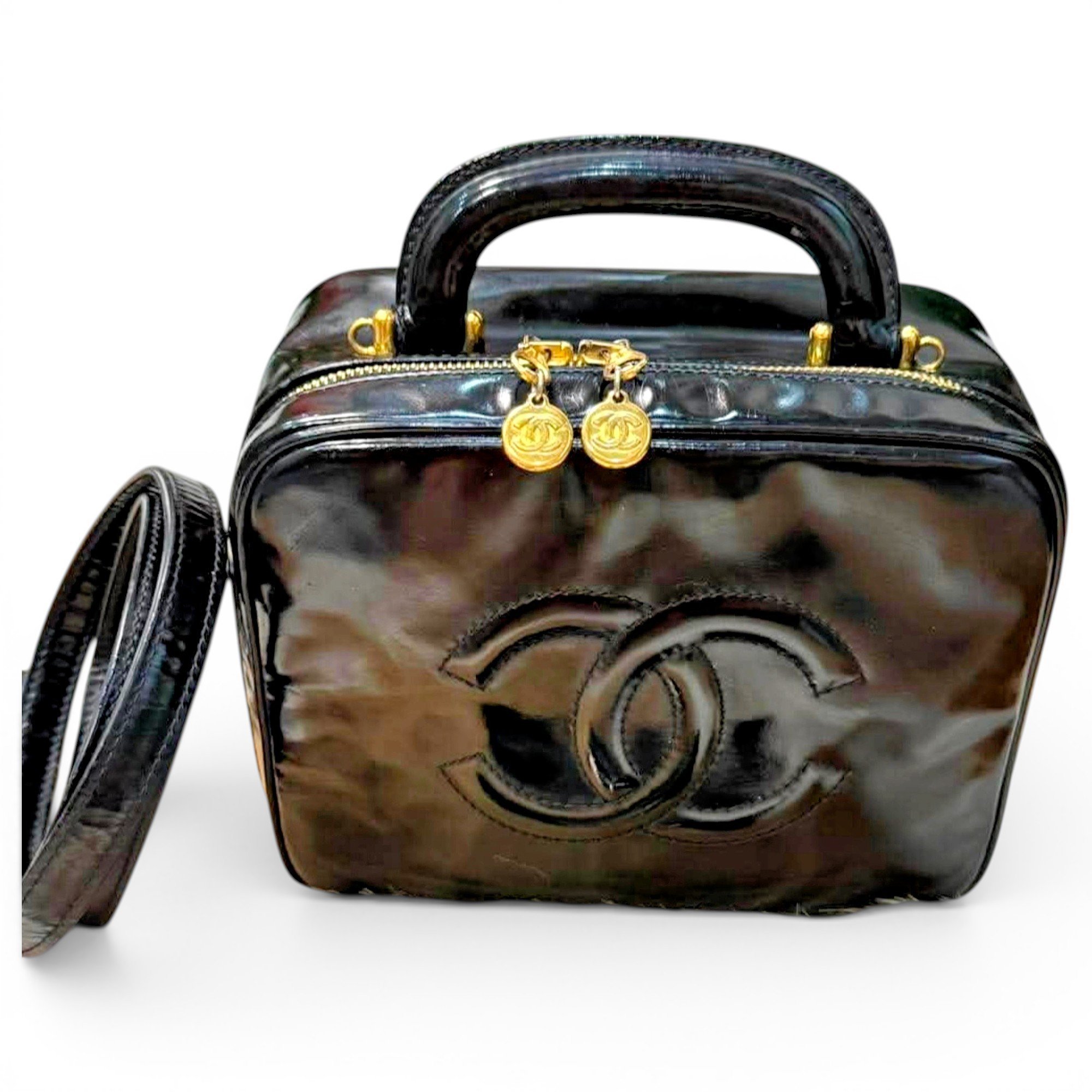 Patent leather handbag