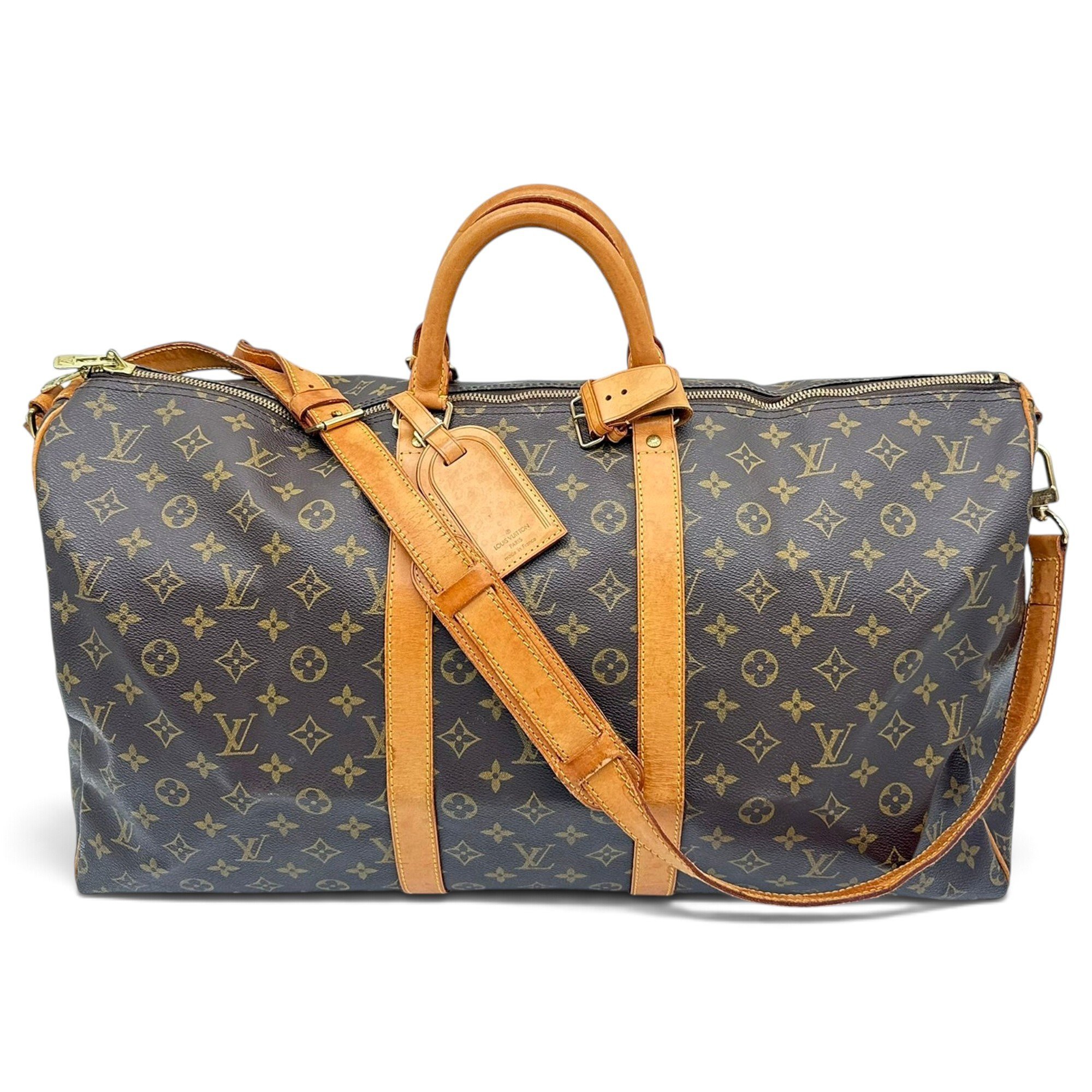 Keepall leather travel bag