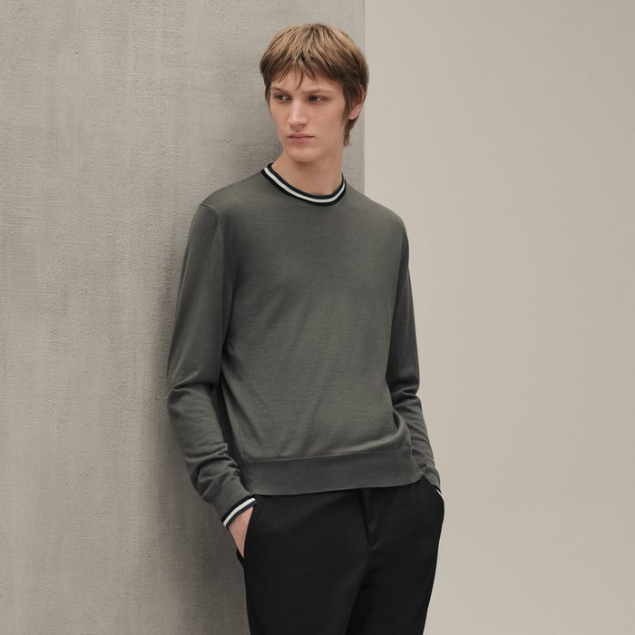 Bronze "Rayures & Twist" Crewneck Sweater