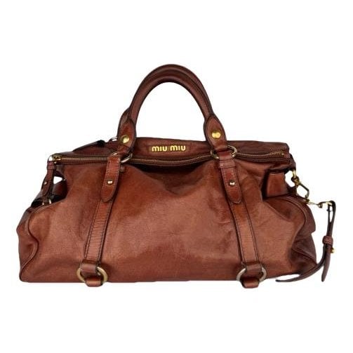 Bow bag leather handbag