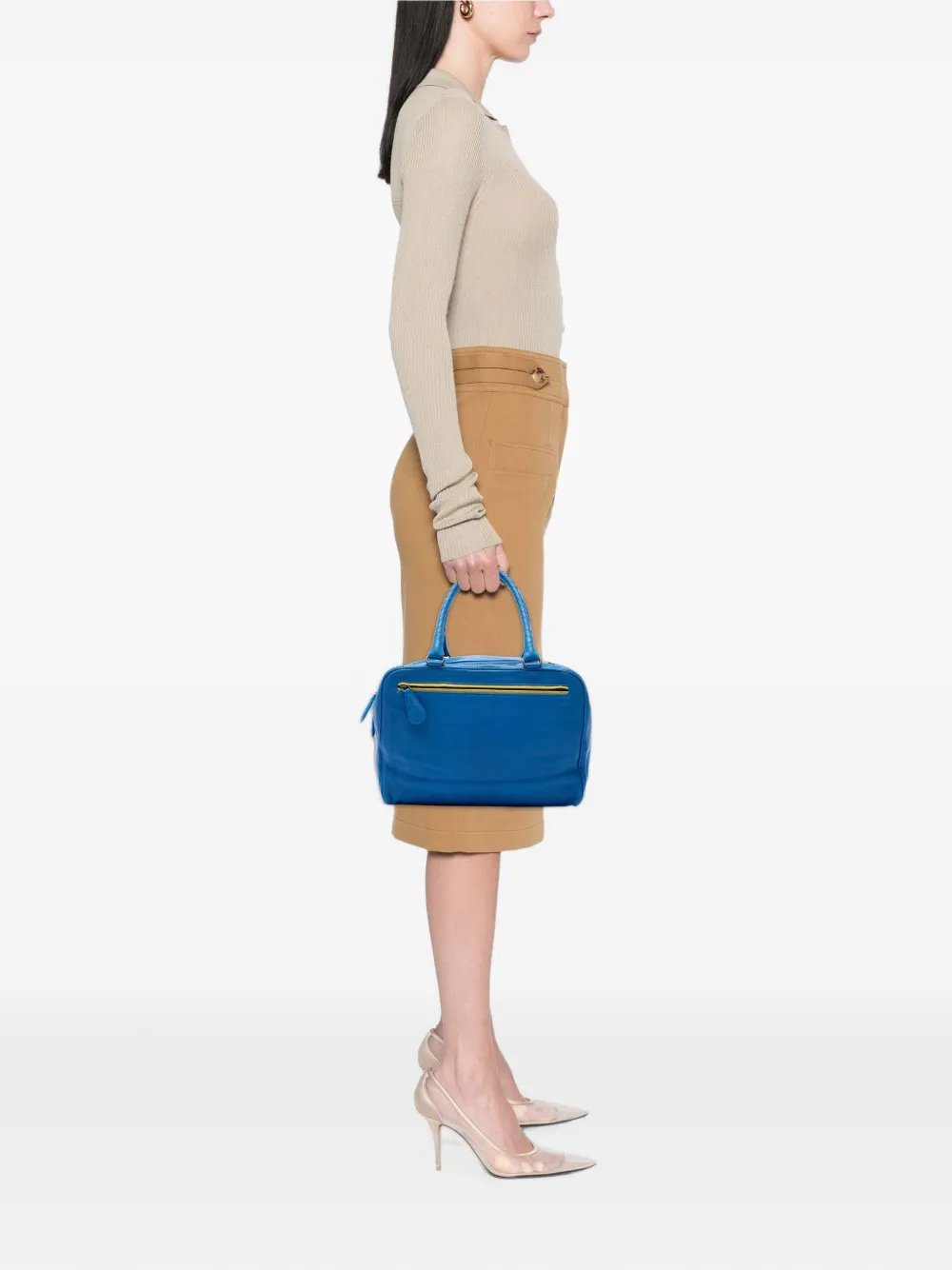 Bottega Veneta 2012-2026 Intrecciato Trimmed Medium Goatskin Madras Heritage Brera handbag