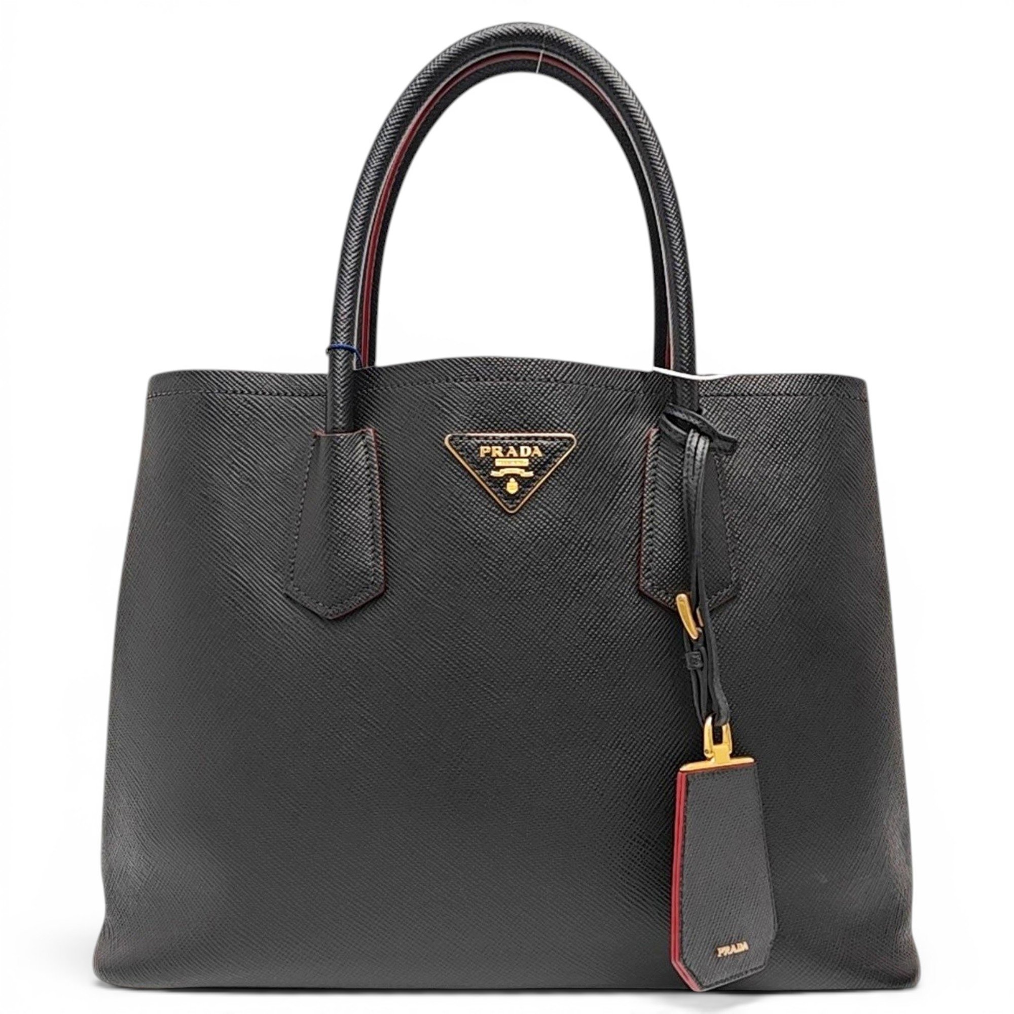 Double leather handbag