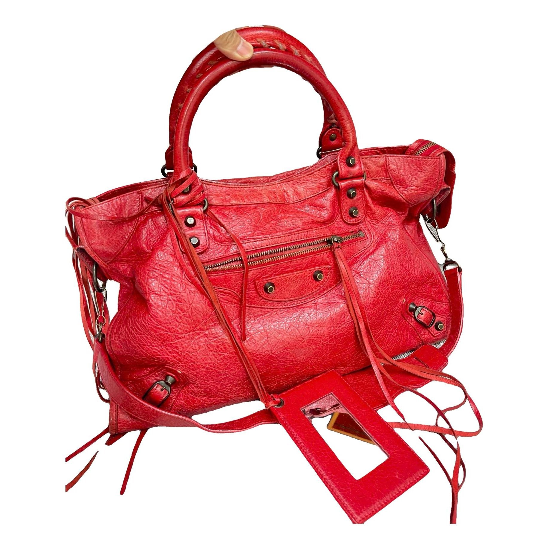 City leather handbag