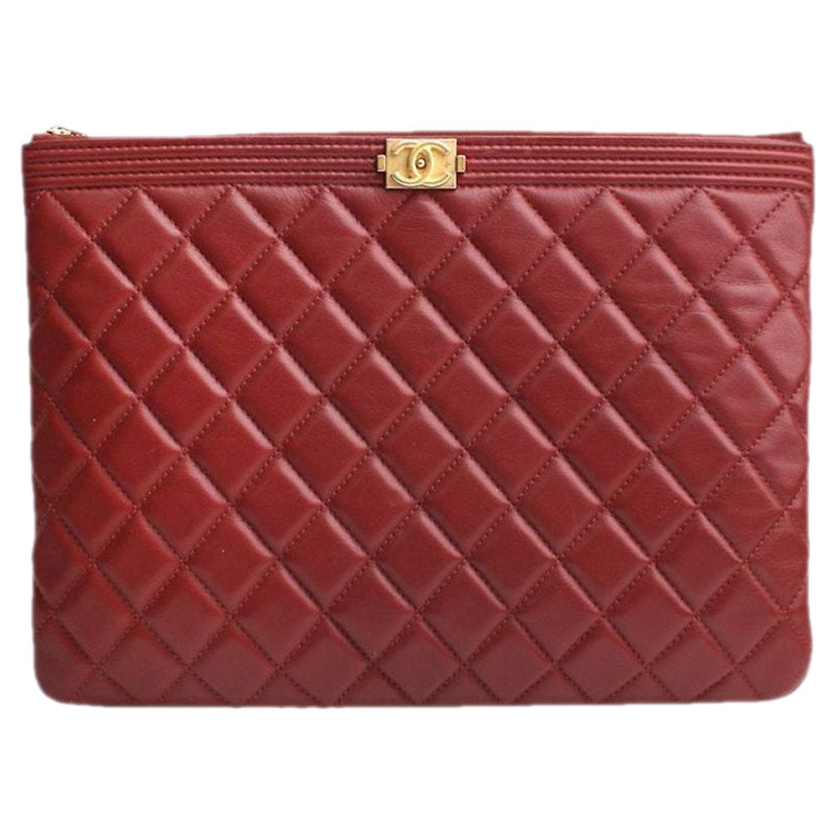 Leather clutch bag
