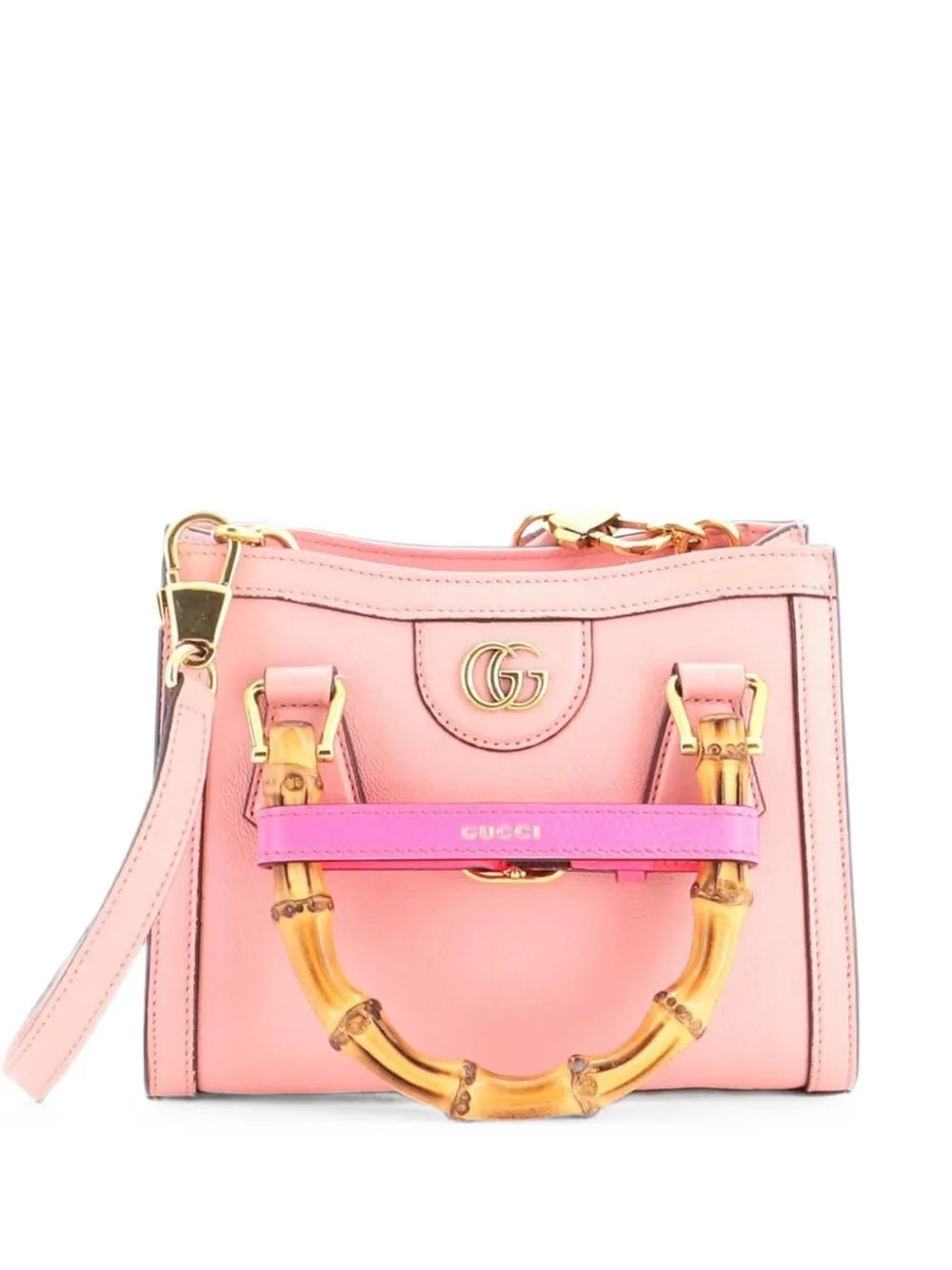 Diana NM Bamboo Handle Tote Leather Mini crossbody bag