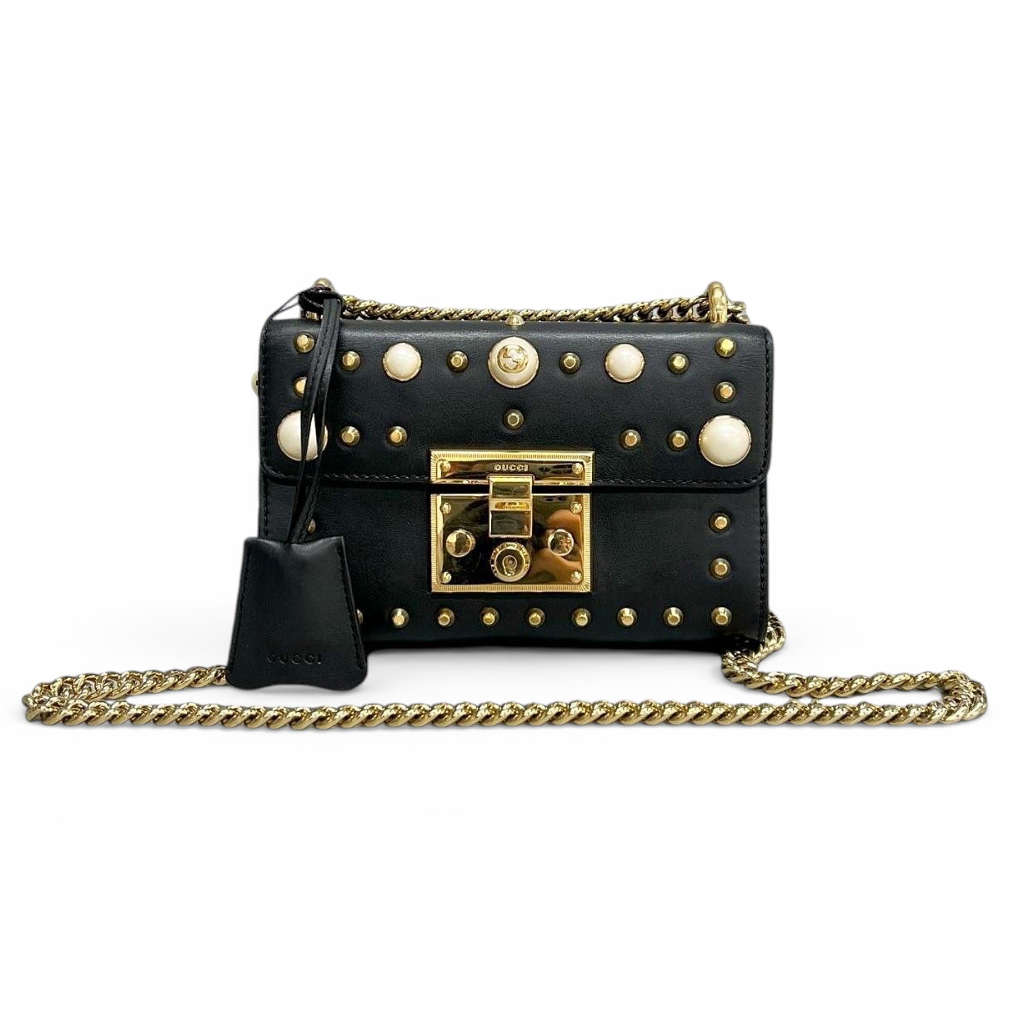 Padlock leather handbag