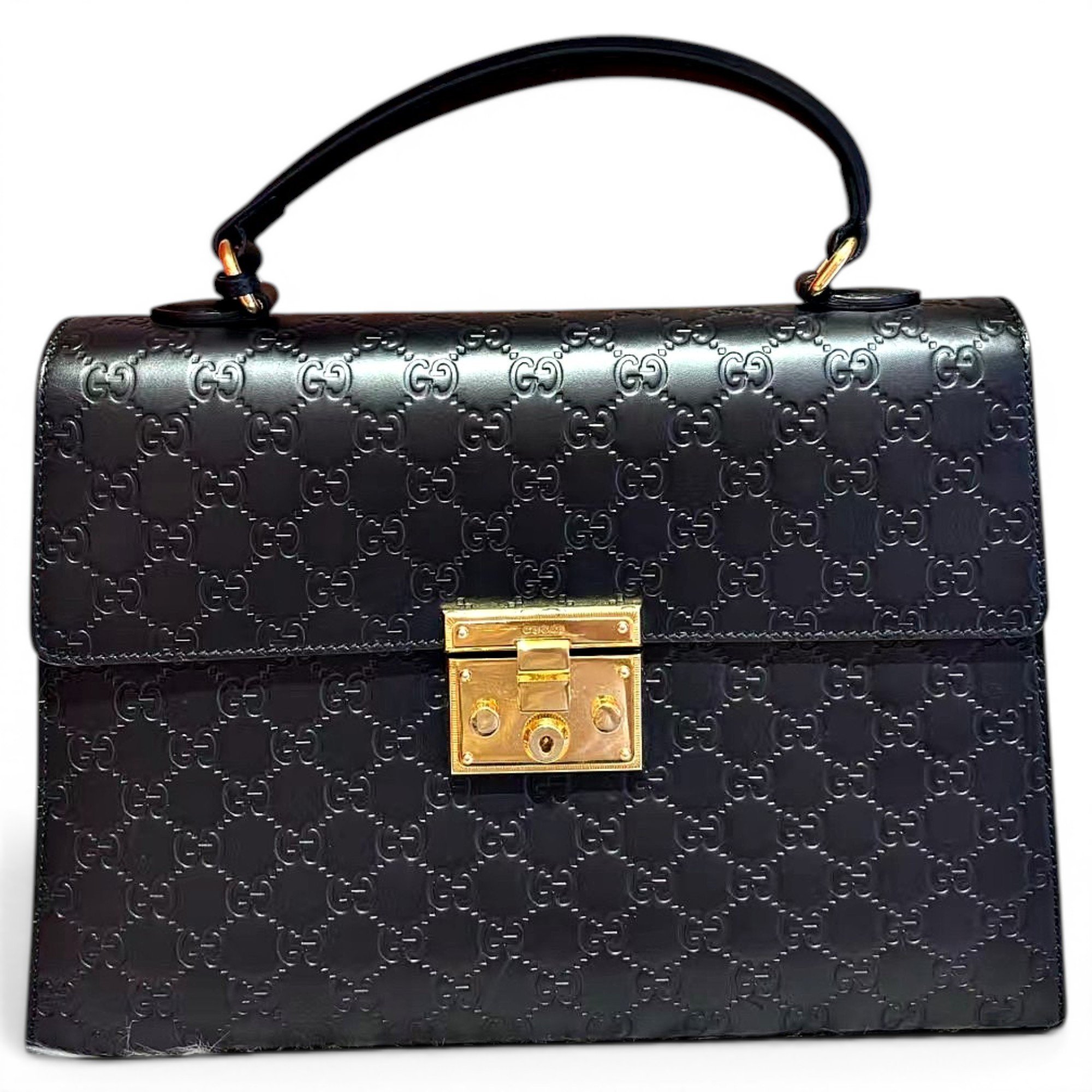 Padlock leather handbag