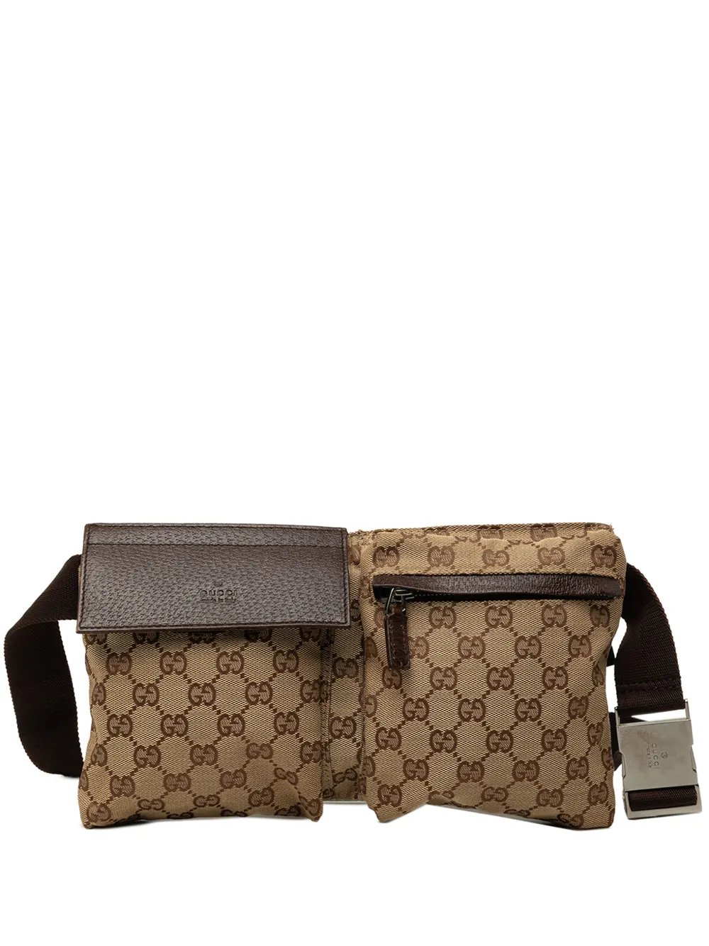 2000-2015 GG Canvas Double Pocket belt bag