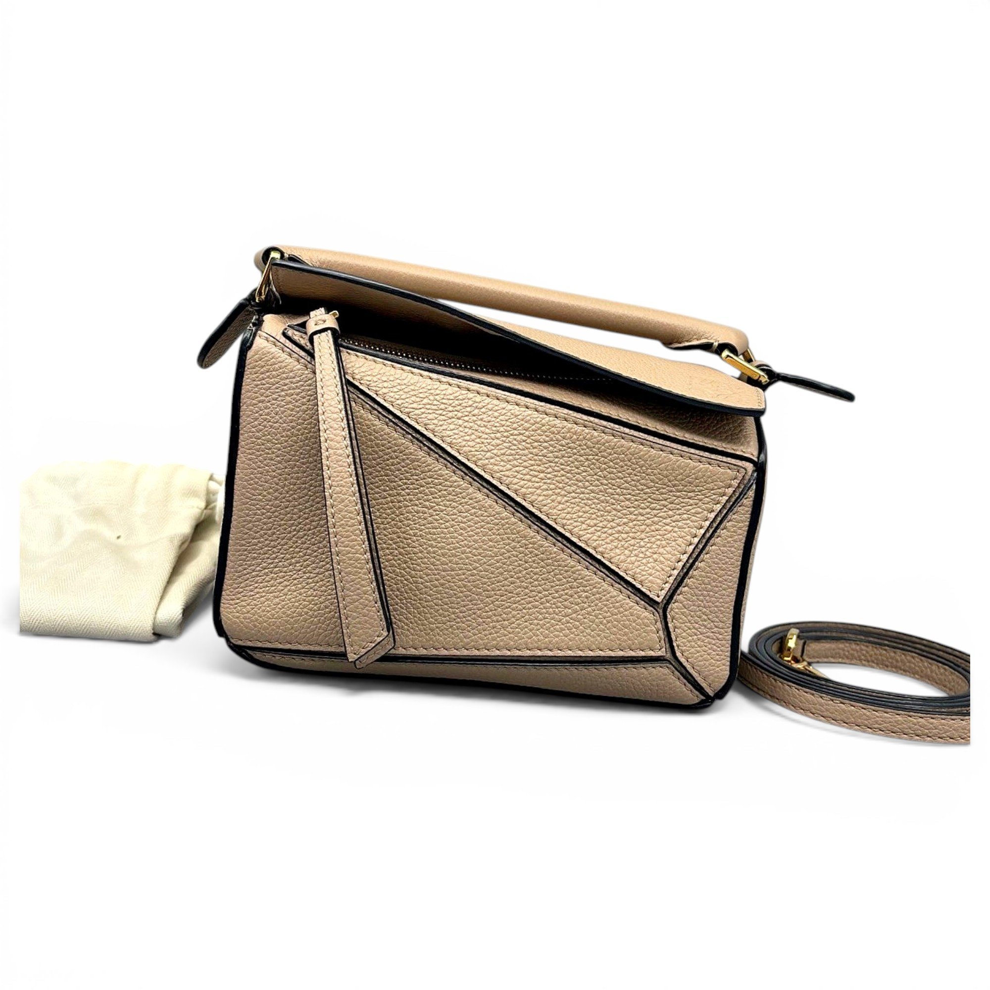 Puzzle leather handbag