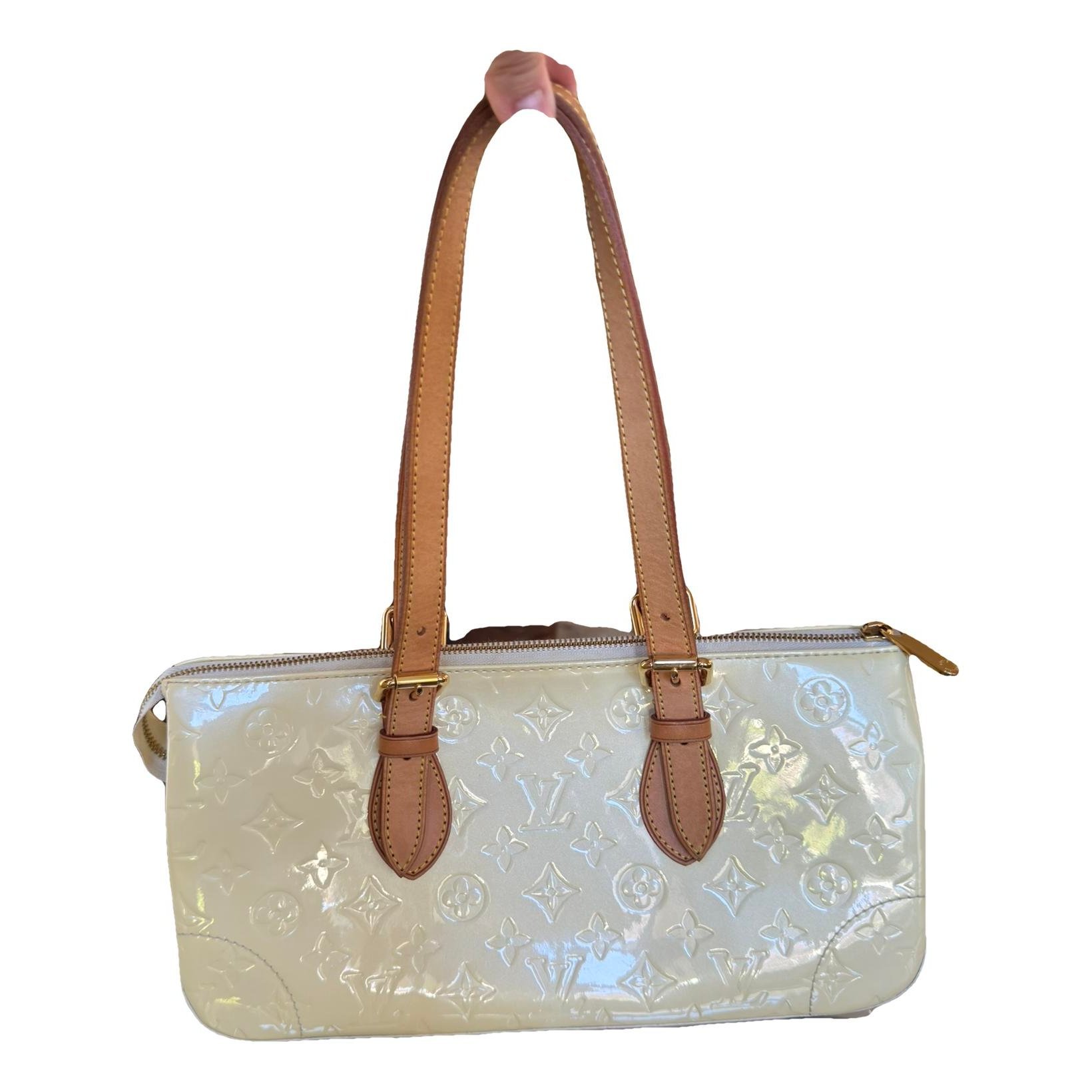 Rosewood patent leather handbag