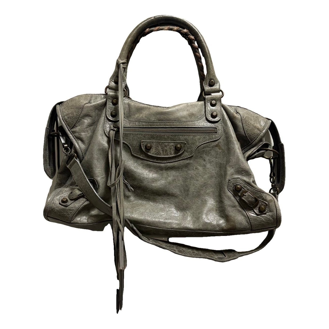 City leather handbag