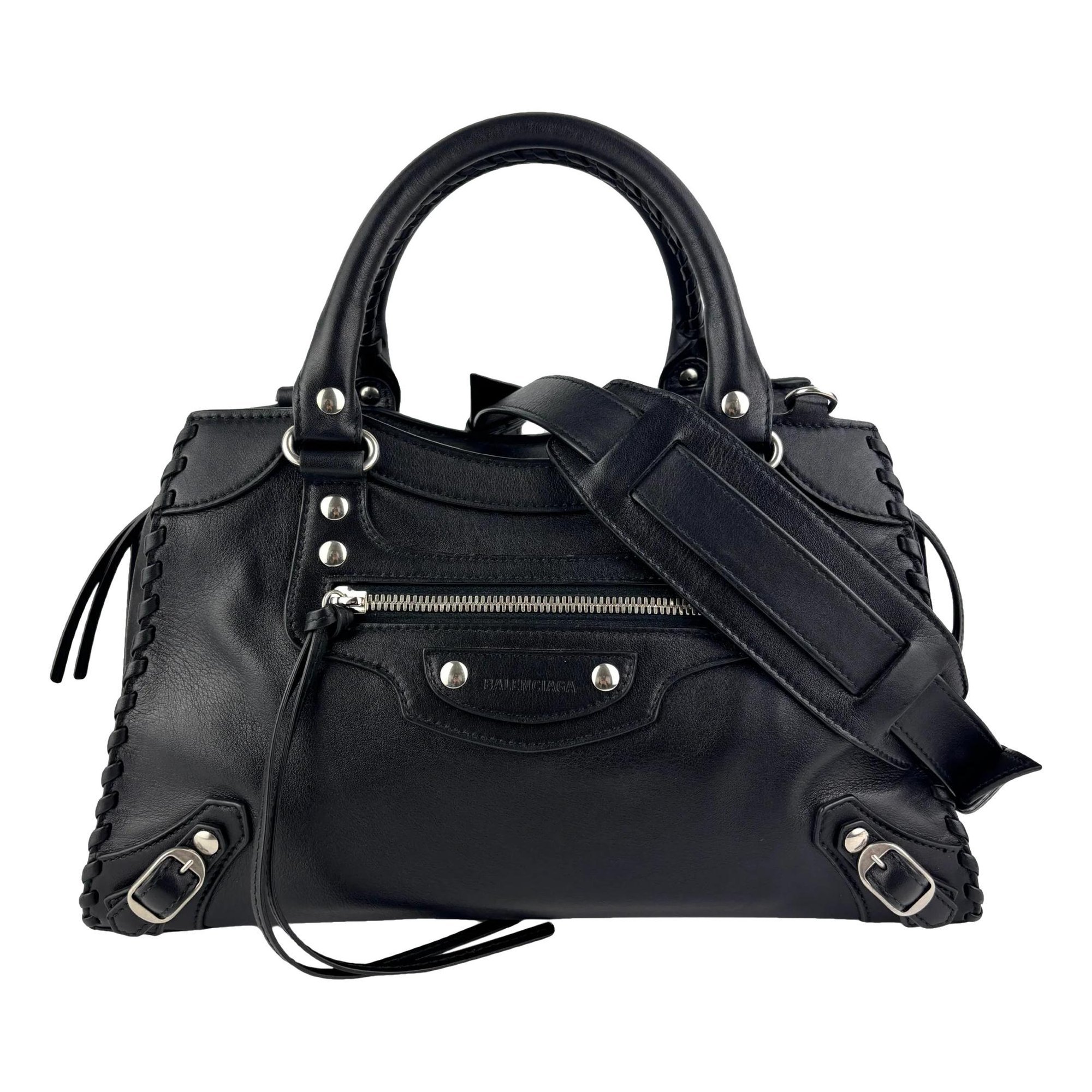 City leather handbag