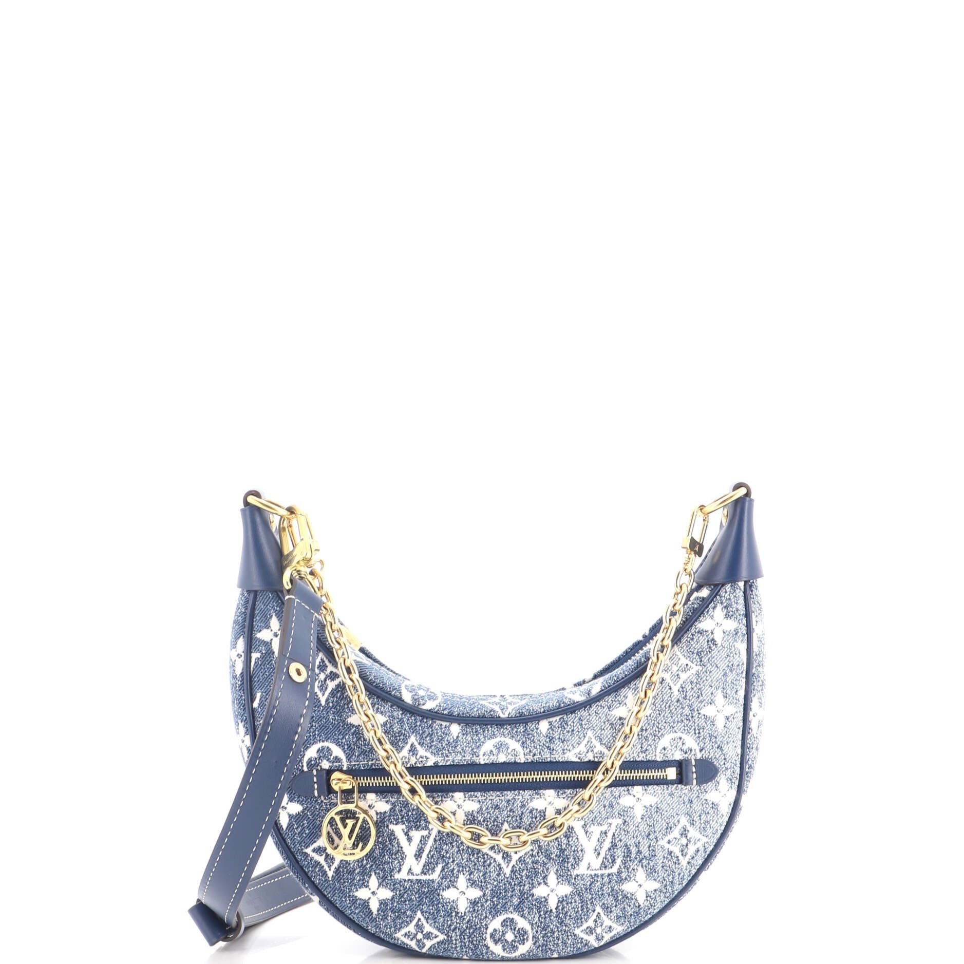Loop Handbag Monogram Jacquard Denim