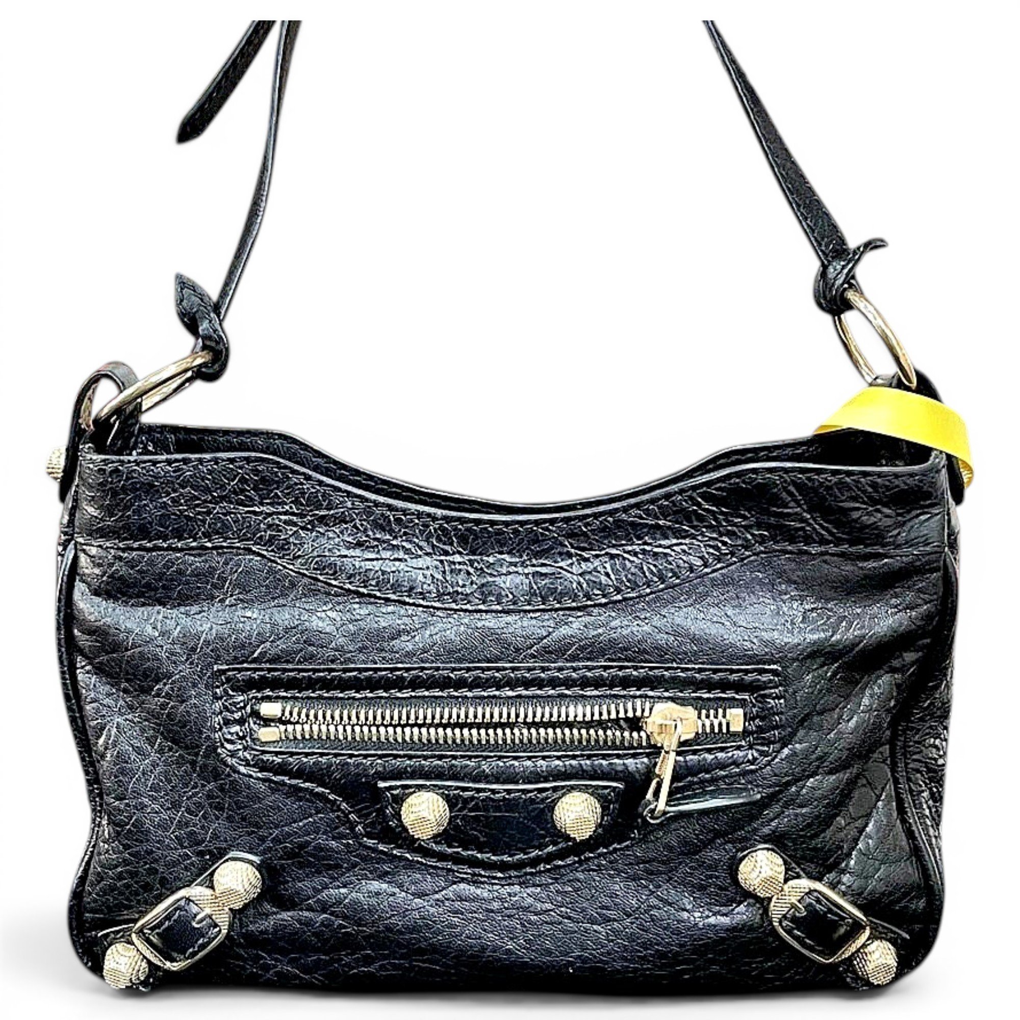Hip leather handbag