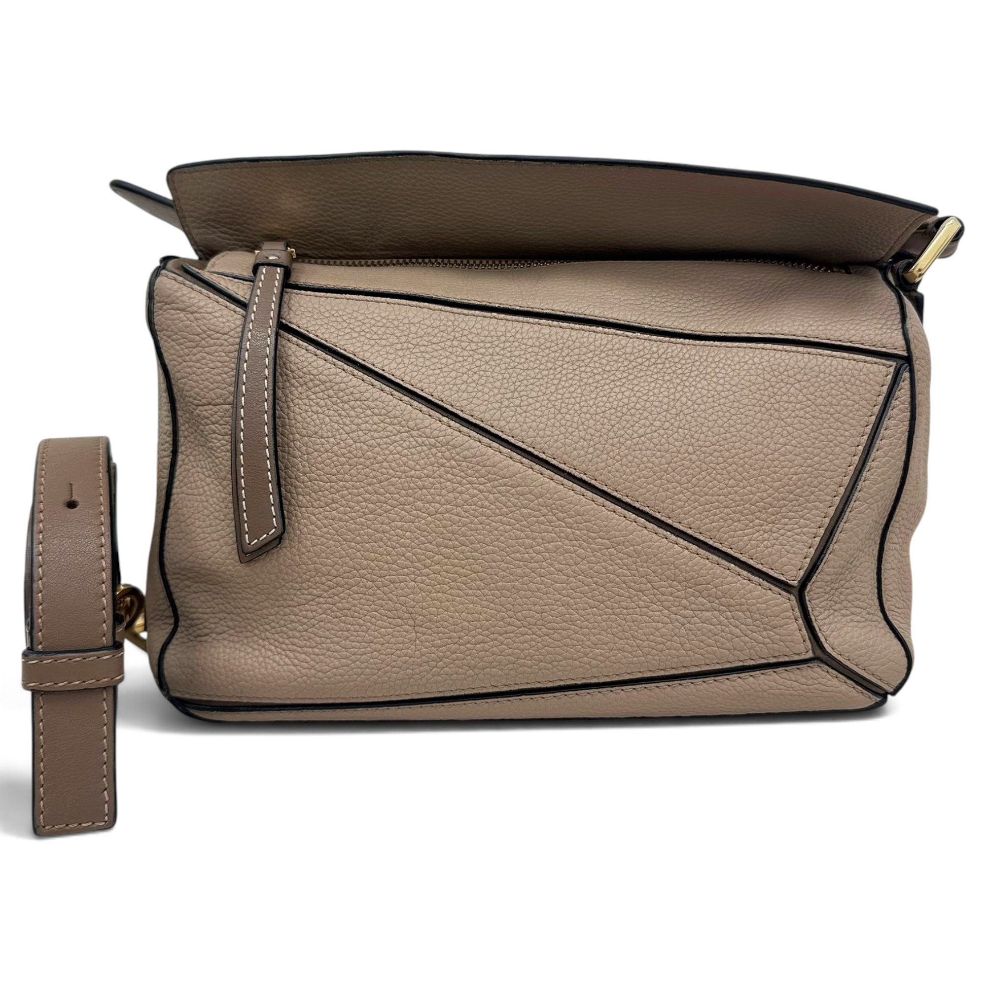 Puzzle leather handbag