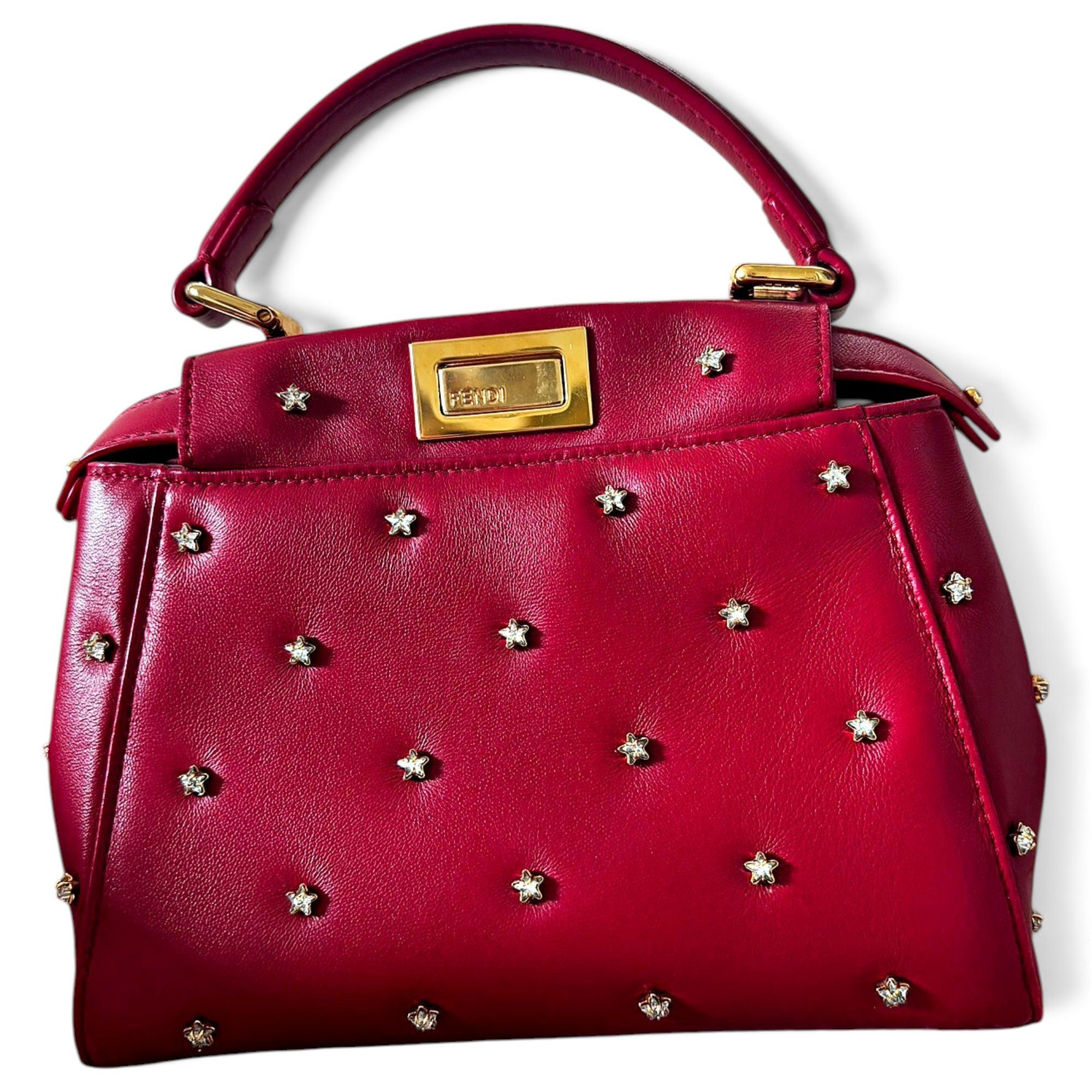 Peekaboo mini pocket leather handbag
