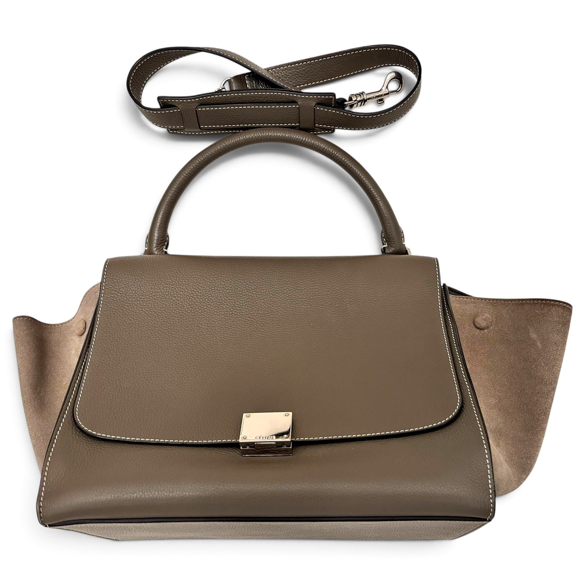 Trapèze leather handbag