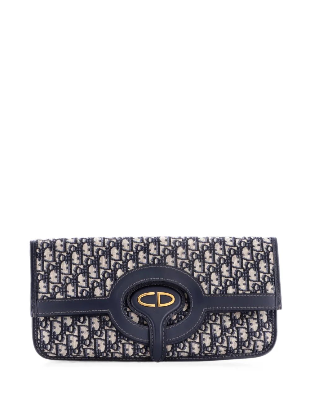 Fold Over Oblique Canvas clutch bag