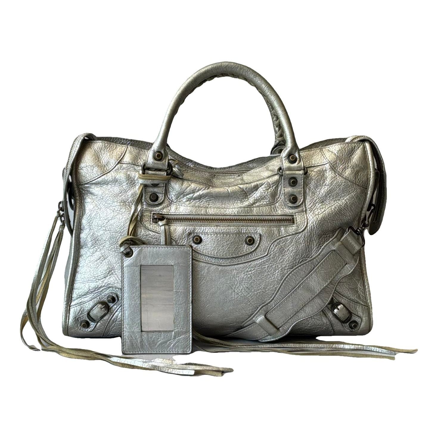 City leather handbag