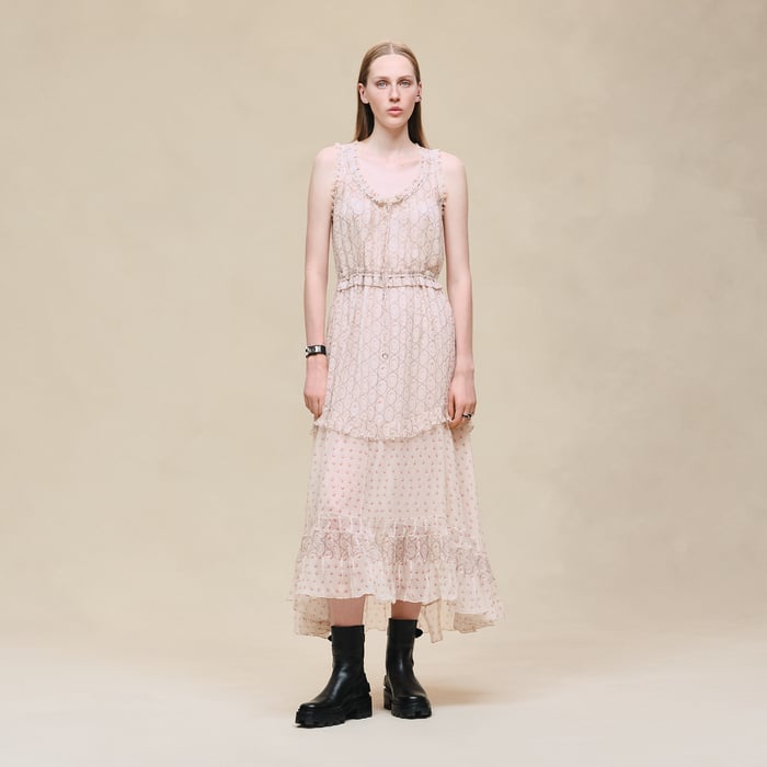 Rose Opaline "Clous" Sleeveless Dress