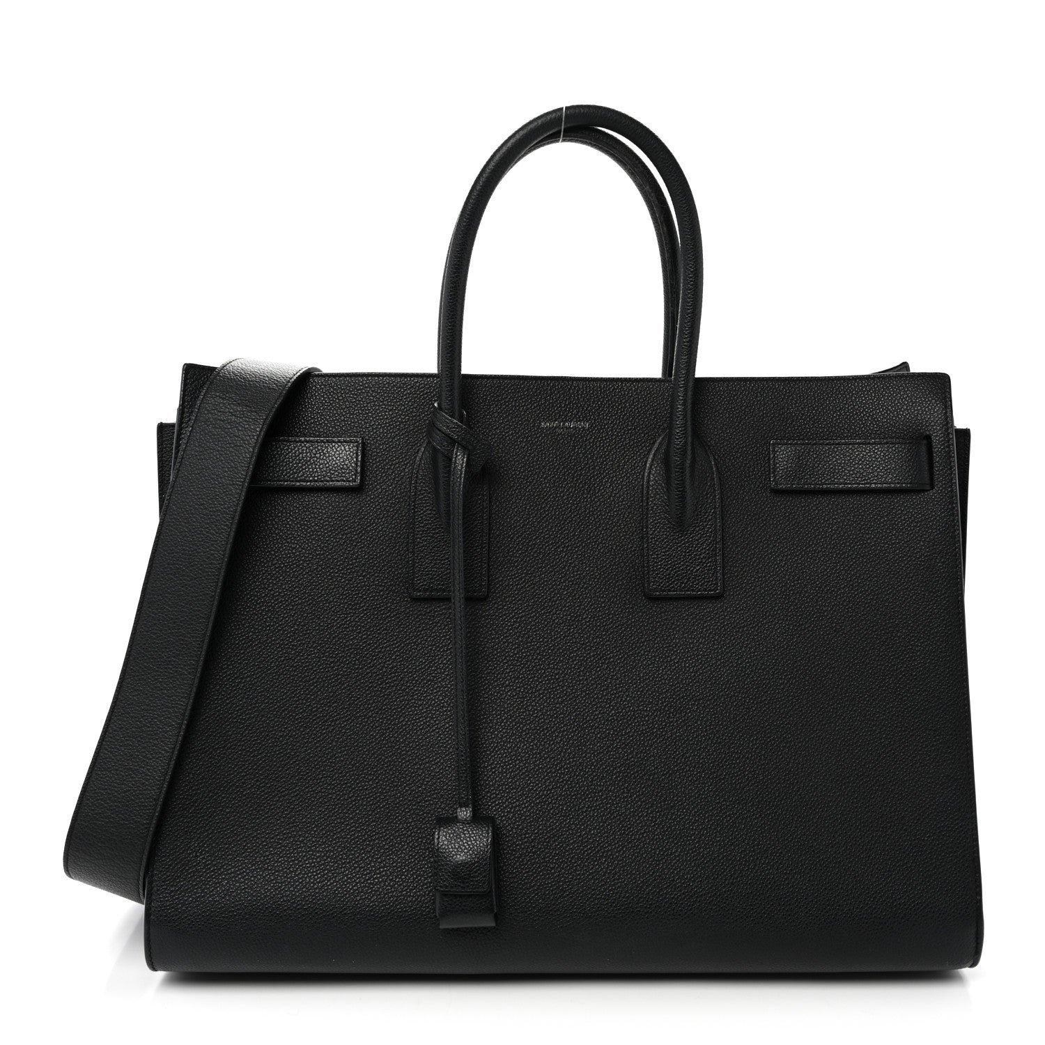 Saint Laurent Grained Calfskin Large Sac de Jour Carryall Black