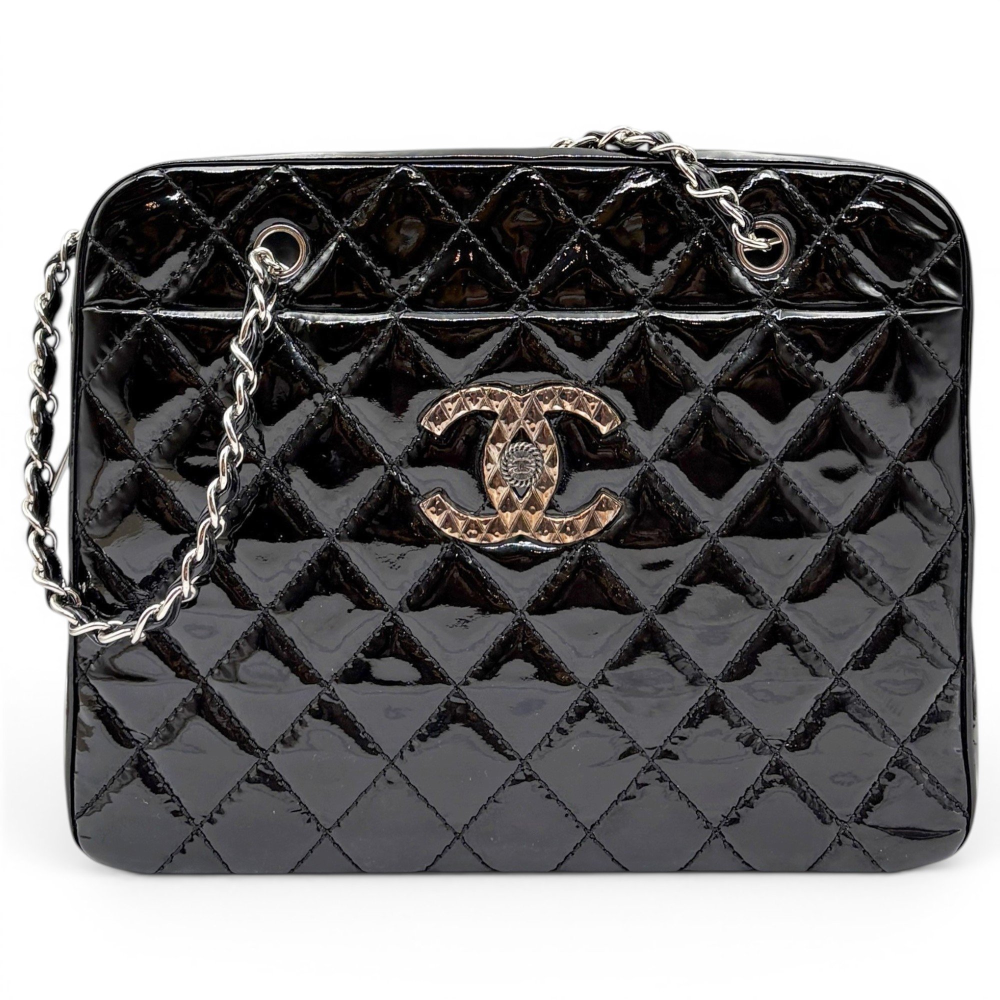 Patent leather tote