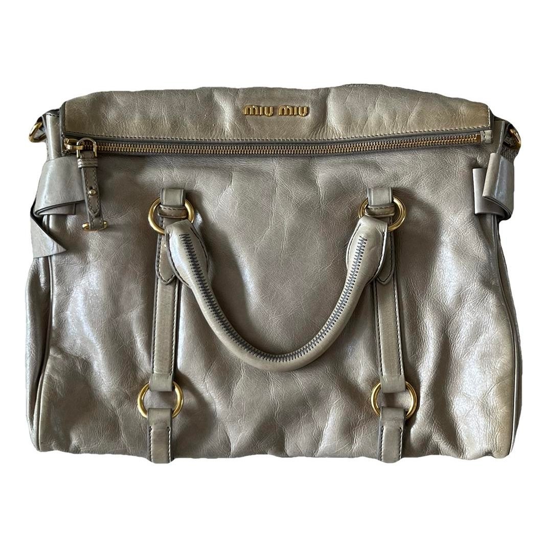 Bow bag leather handbag