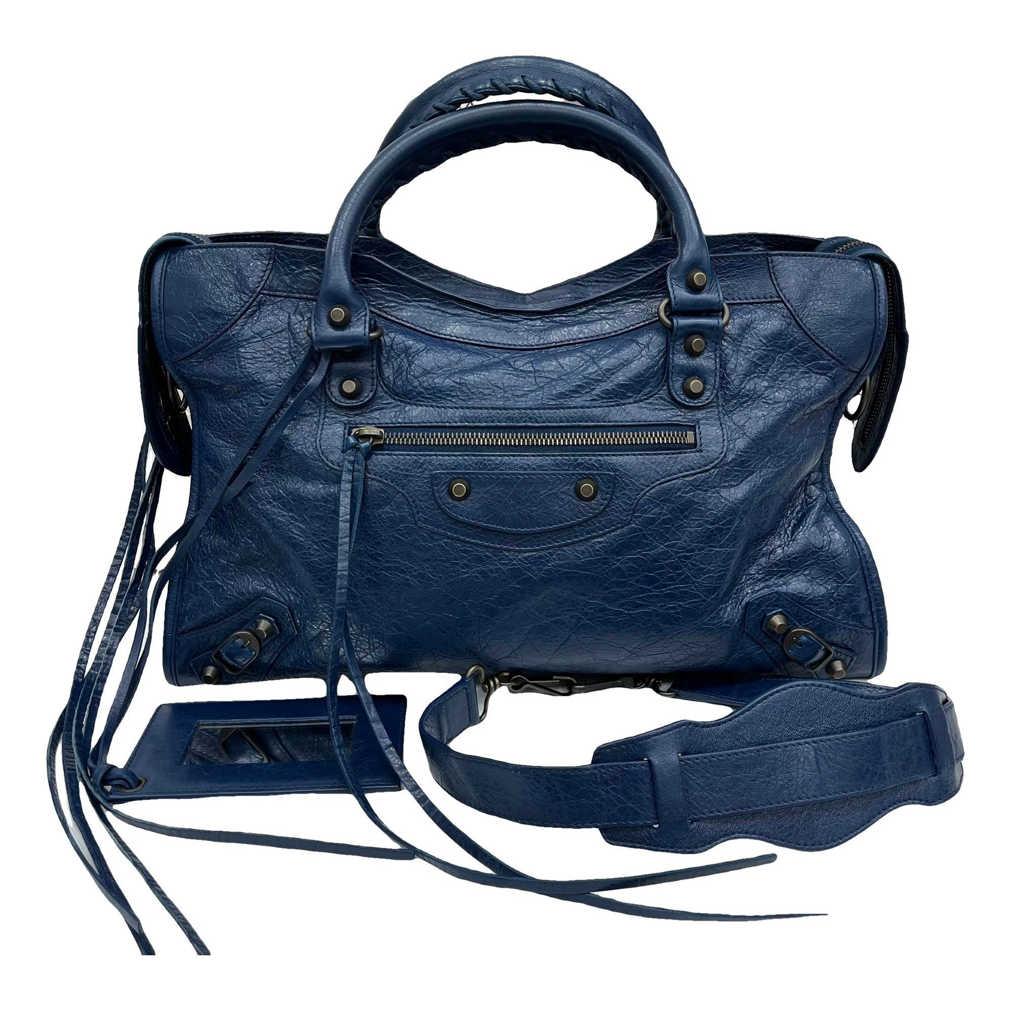 City leather handbag