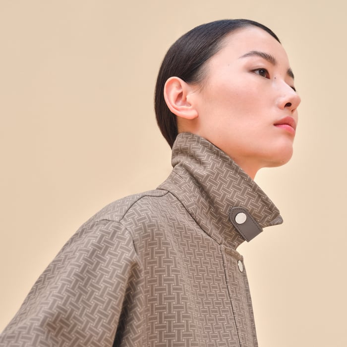 "Mosaique" Belted Short Coat