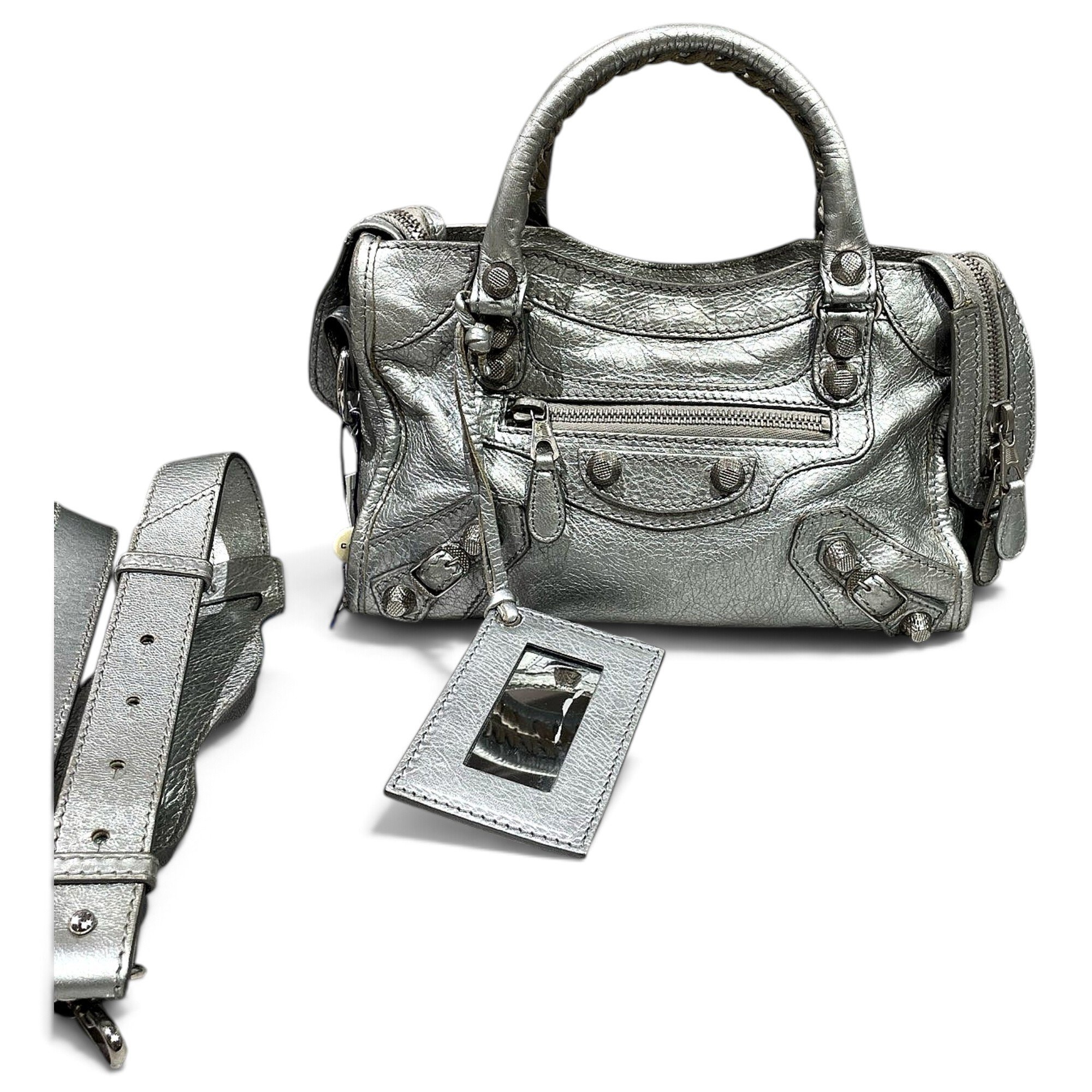 City leather handbag