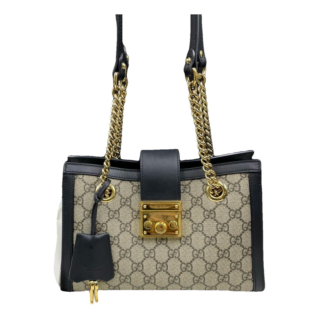 Padlock leather handbag