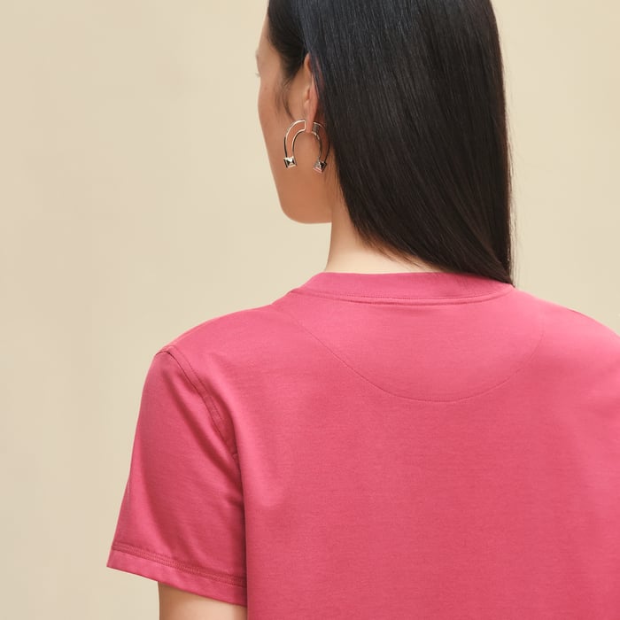 Rose Framboise Embroidered Pocket Dress