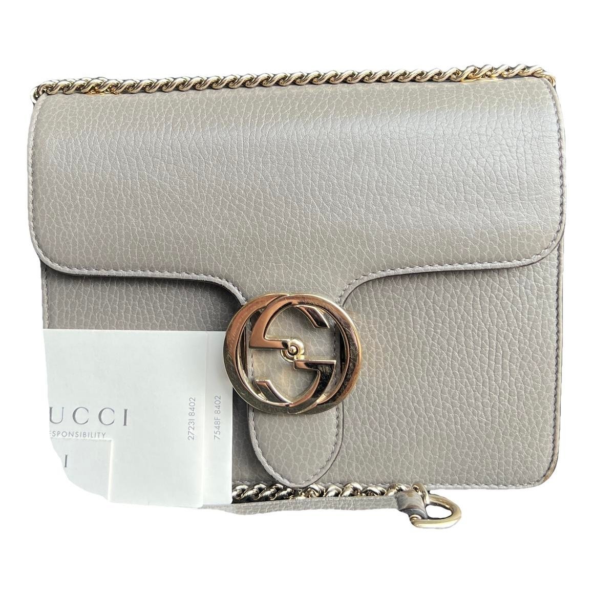Interlocking leather handbag