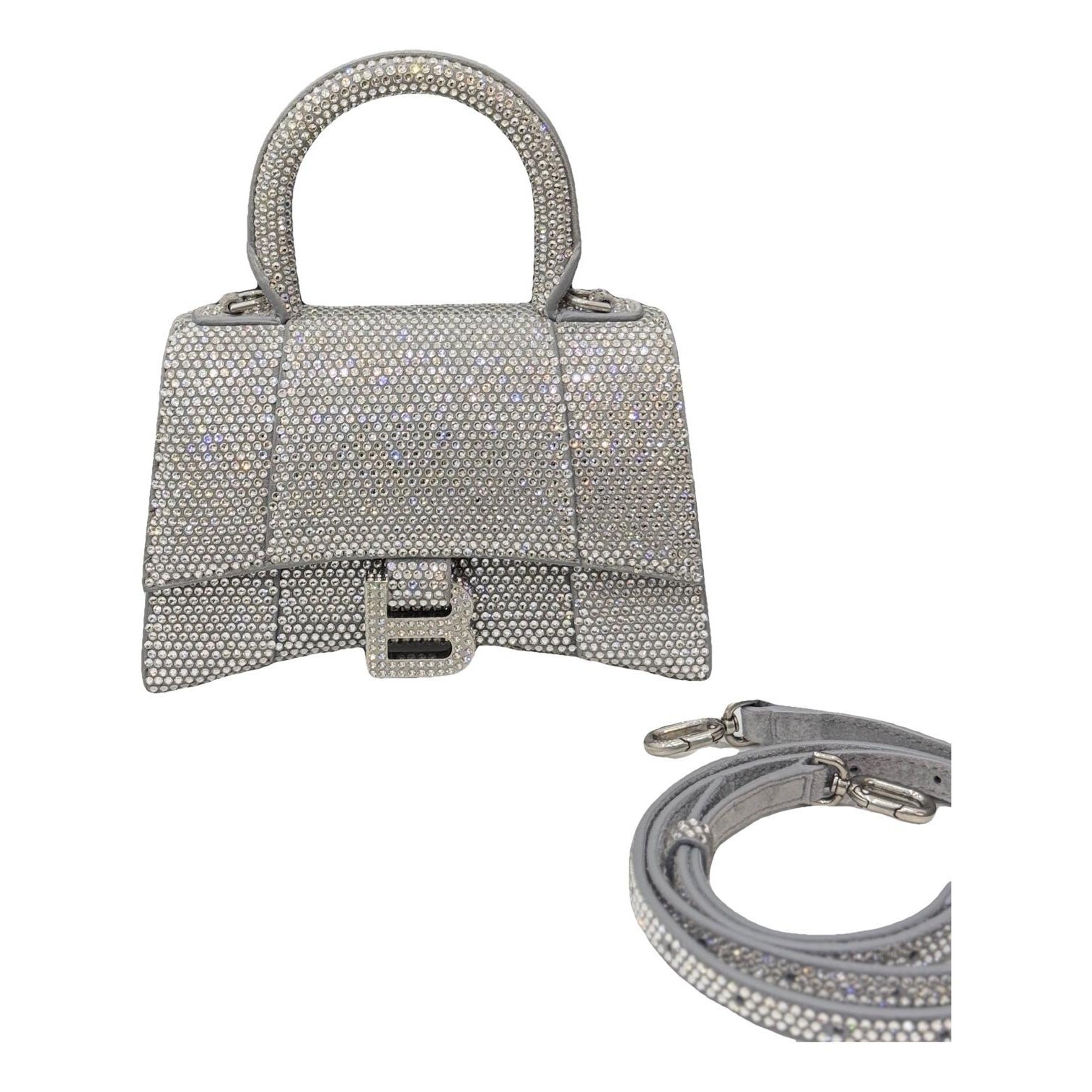 Hourglass leather handbag