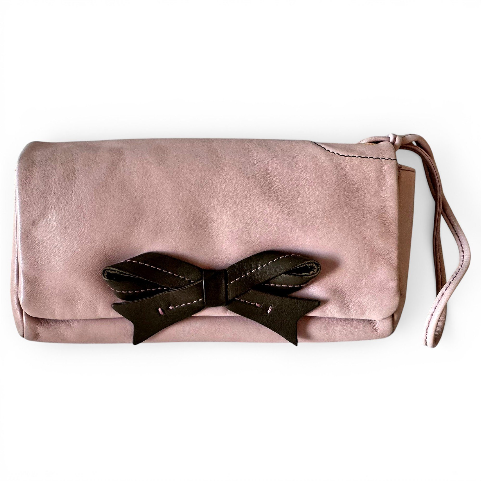 Leather clutch bag