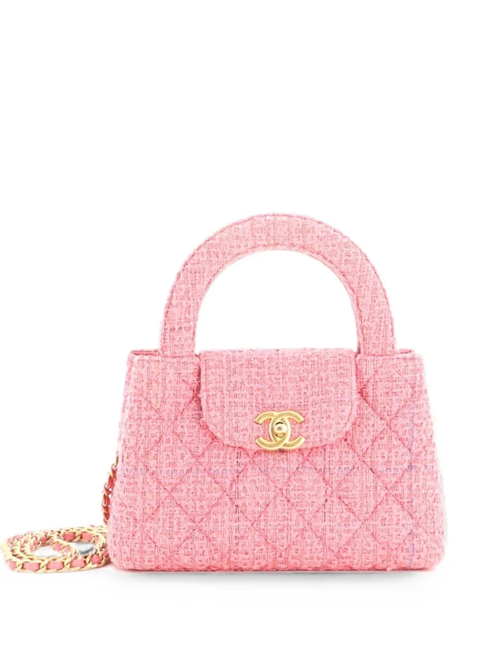 Kelly Top Handle Shopping Bag Quilted Tweed Mini satchel