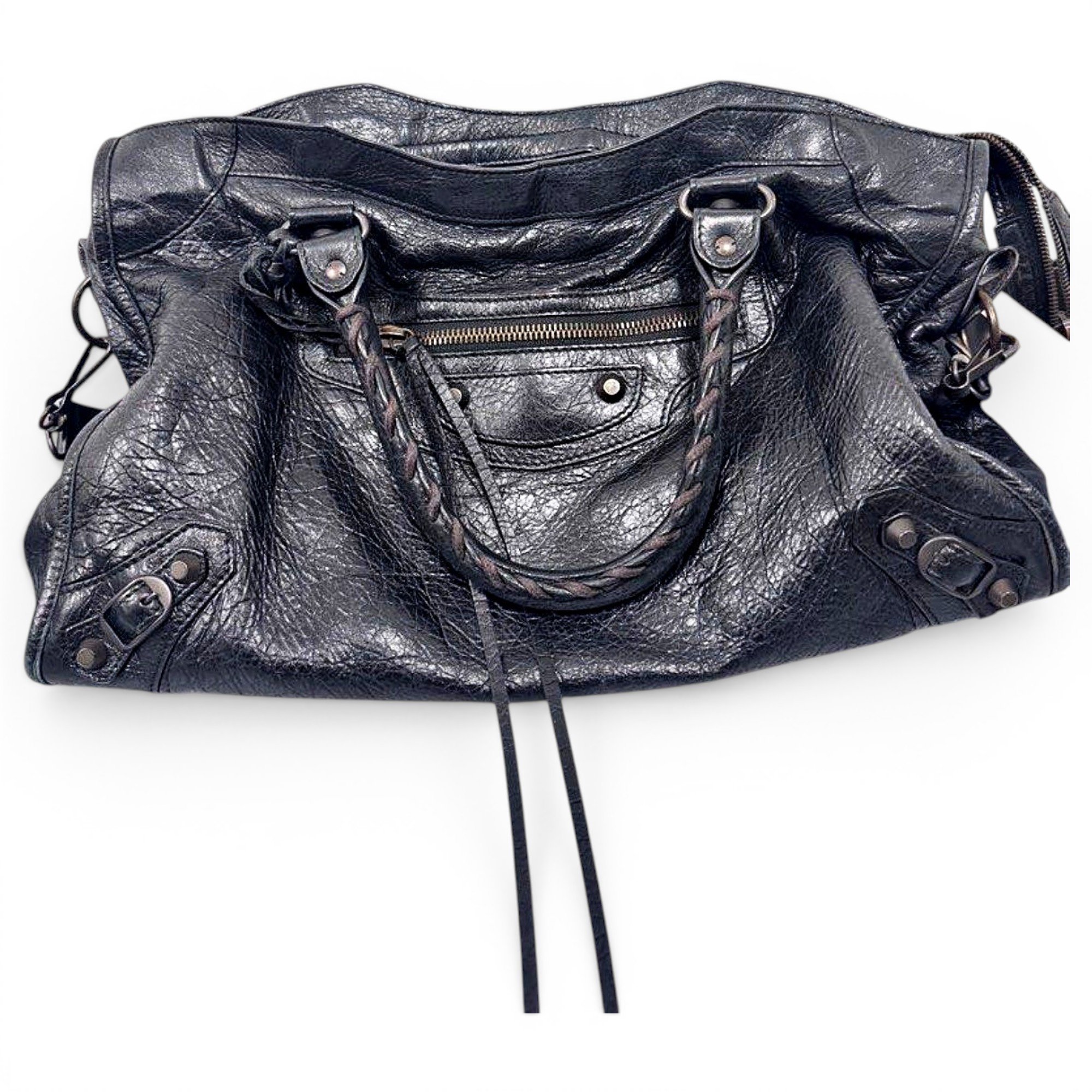 City leather handbag
