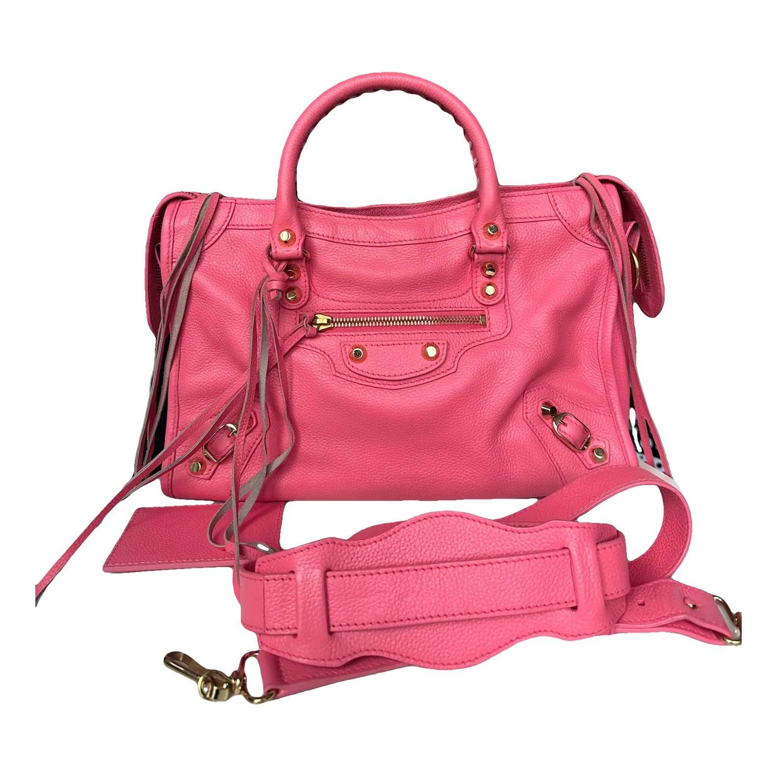 City leather handbag