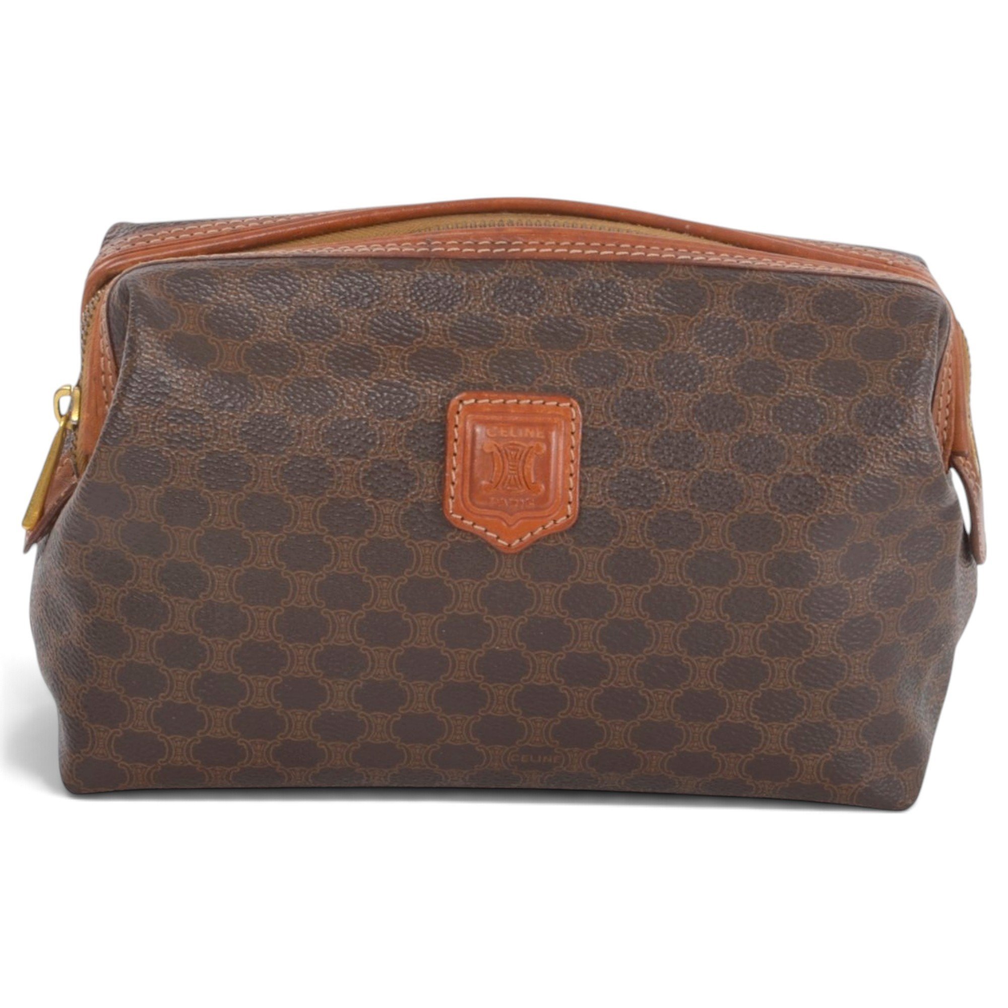Triomphe Vintage leather clutch bag
