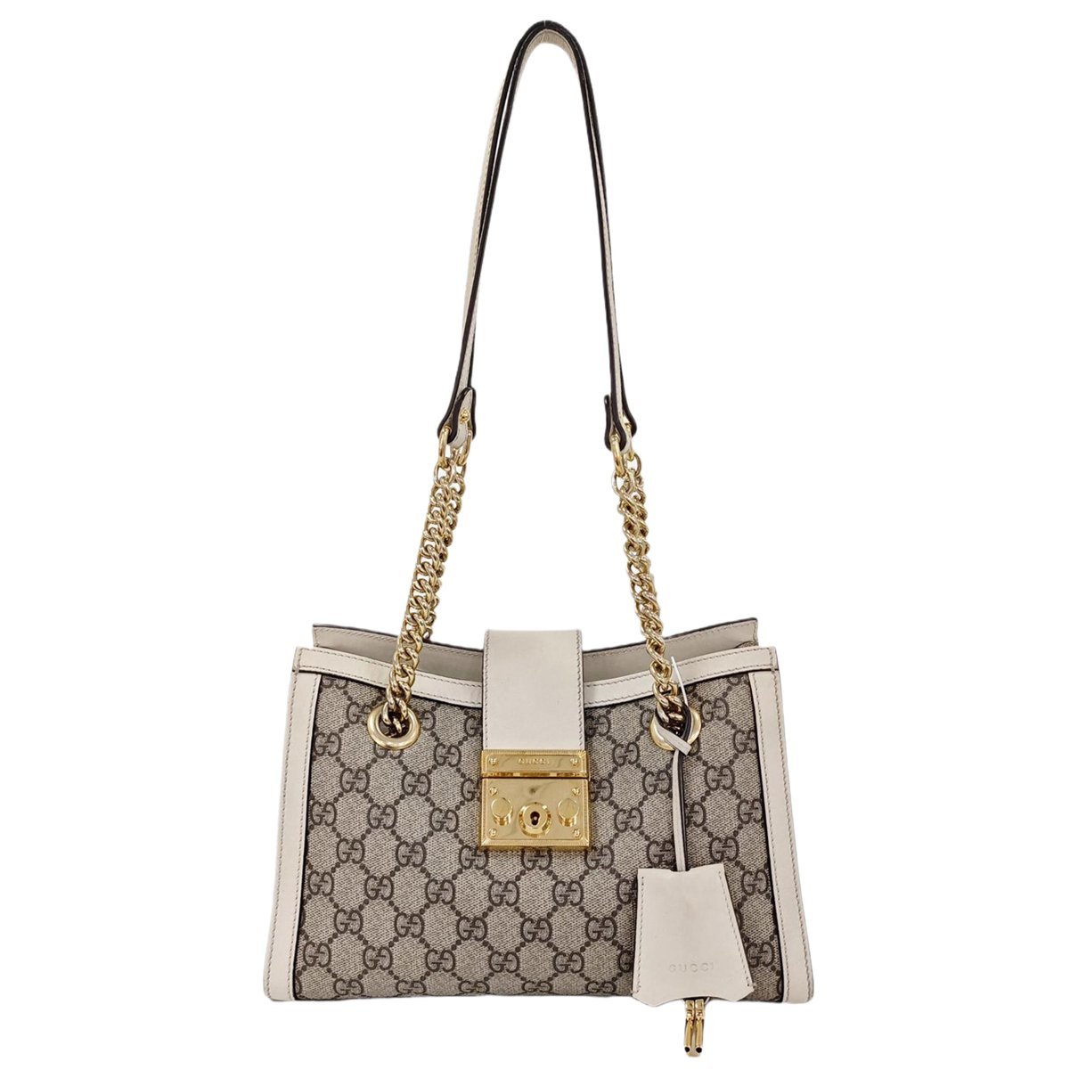 Padlock leather handbag