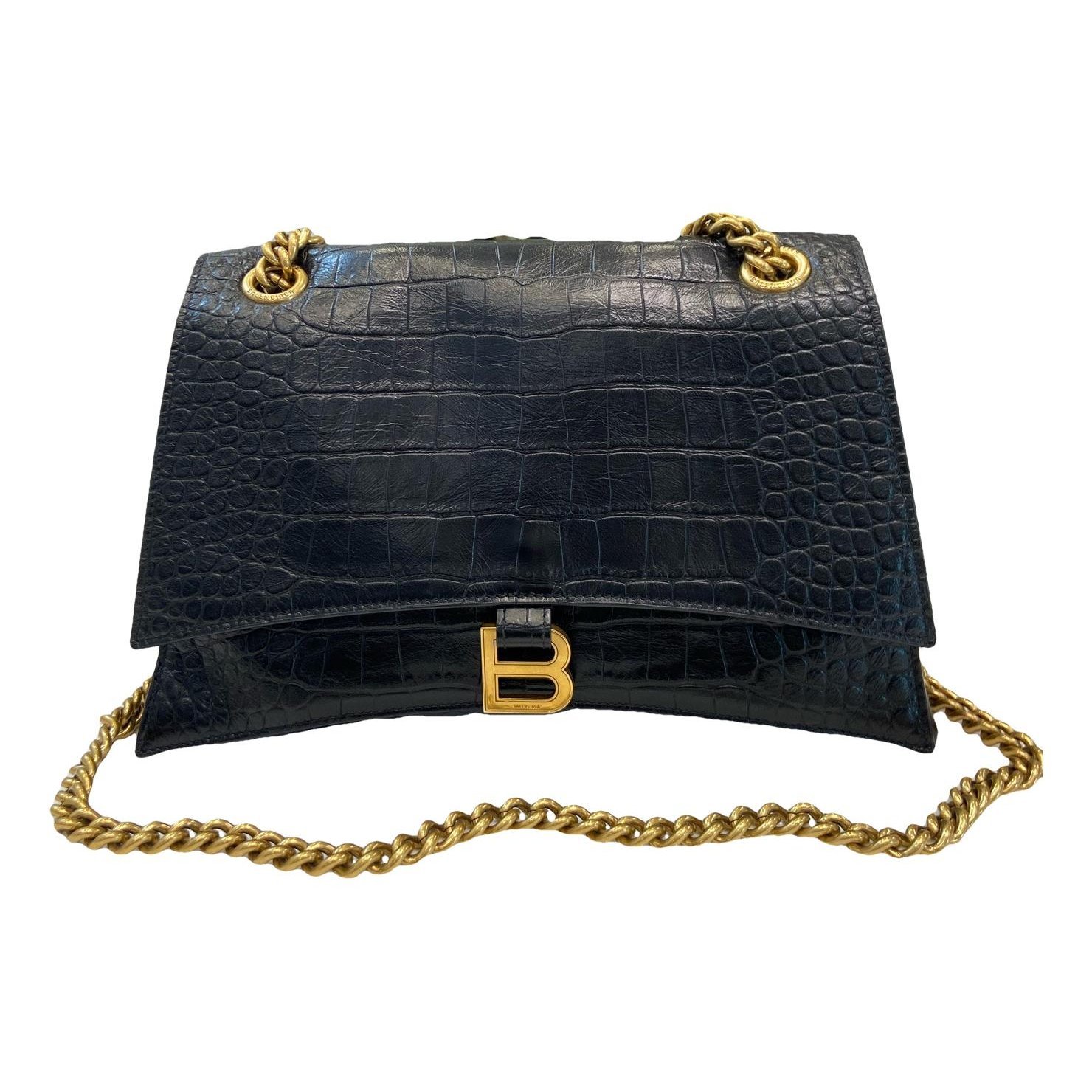 Crush leather handbag