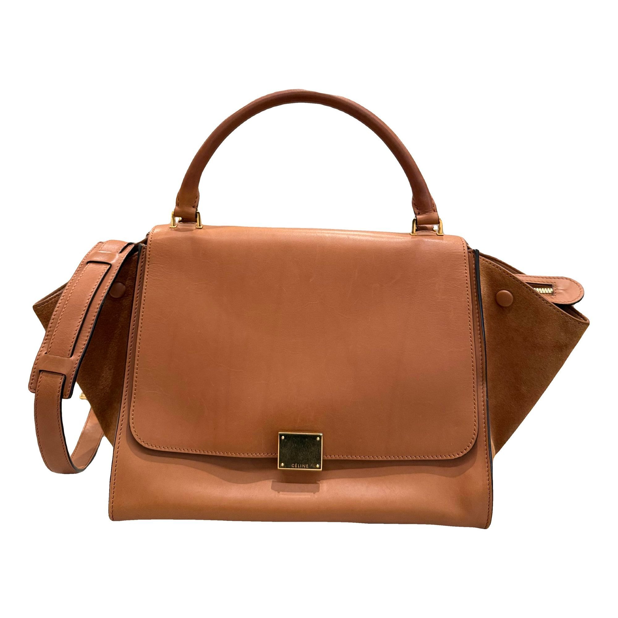 Trapèze leather handbag