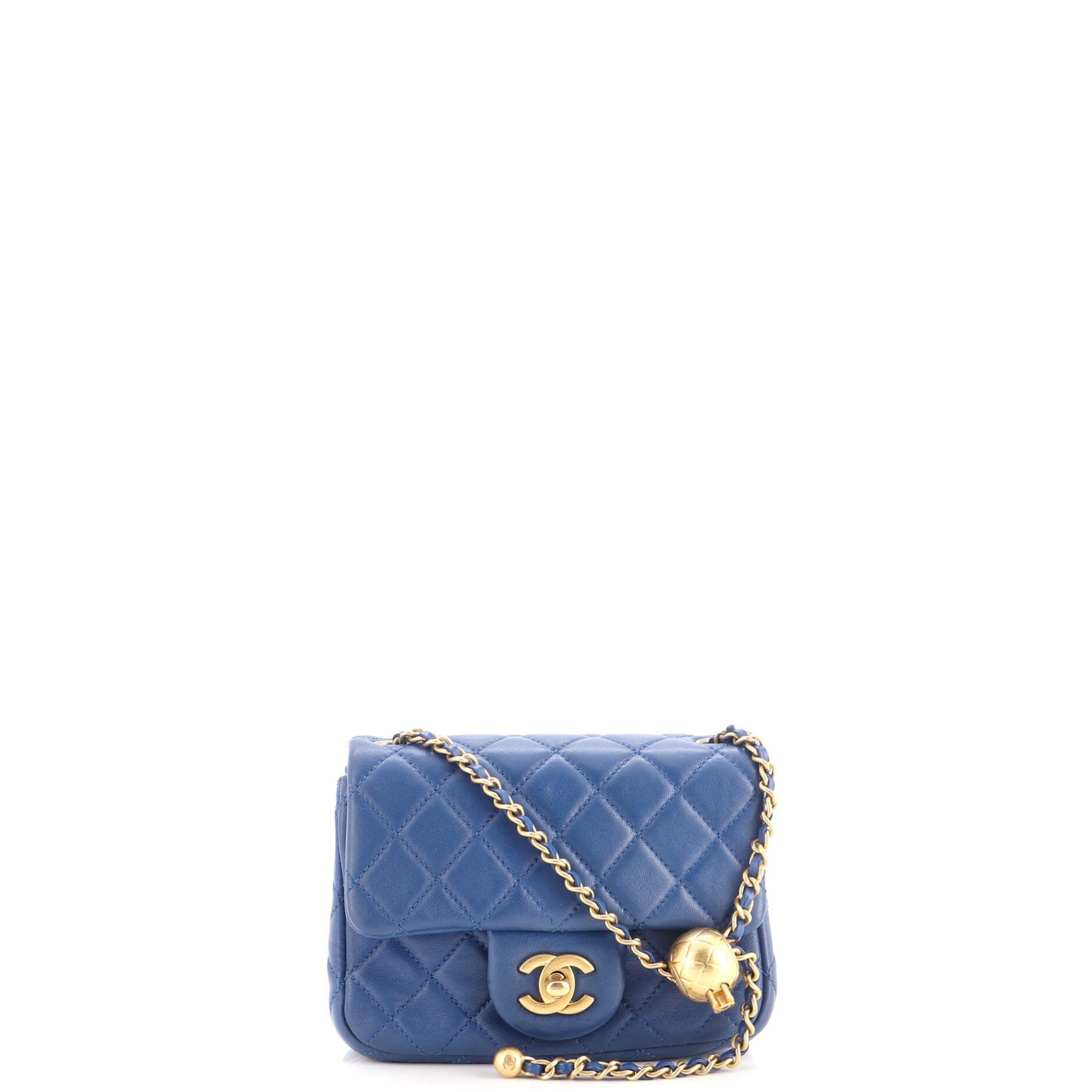 Pearl Crush Square Flap Bag Quilted Lambskin Mini