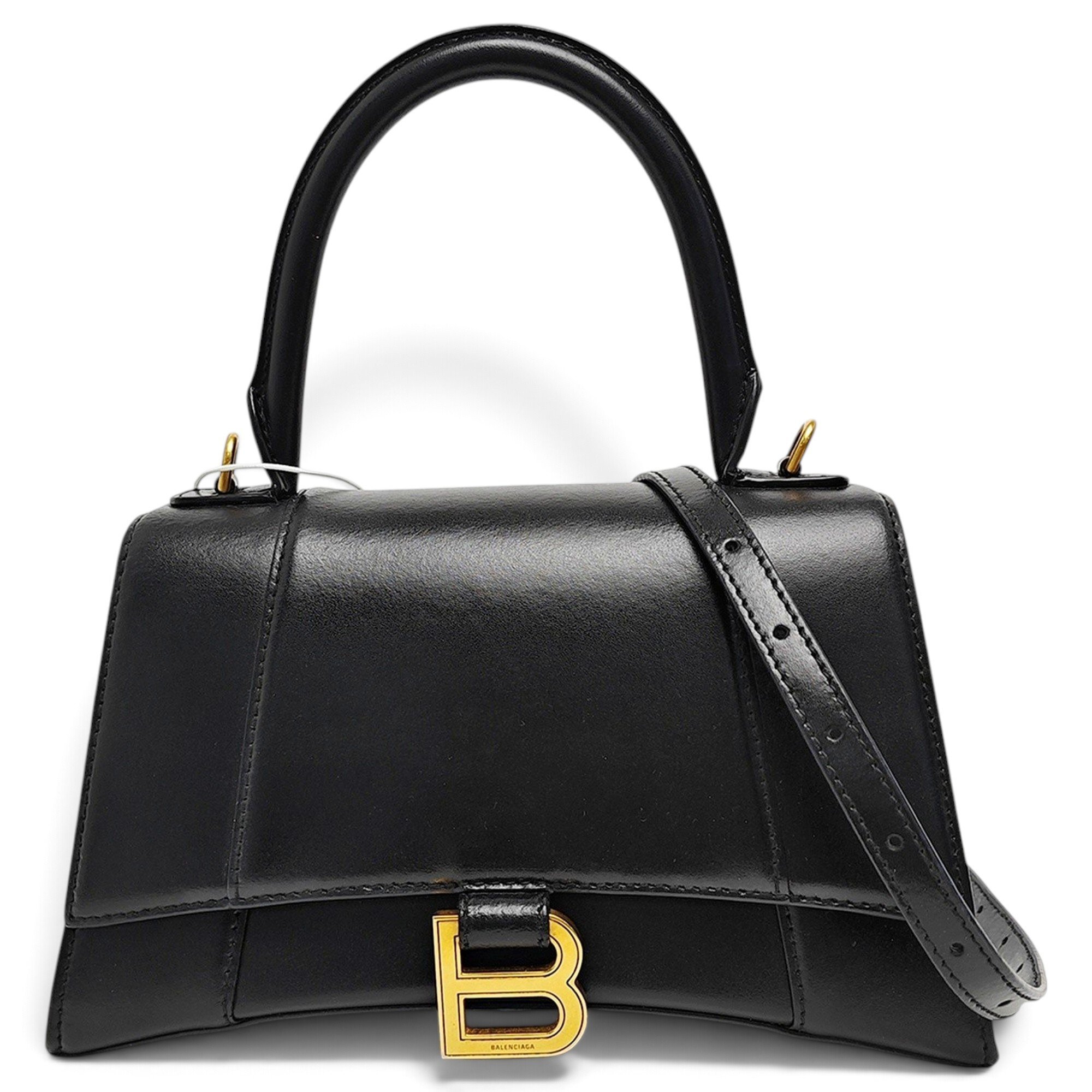 Hourglass leather handbag