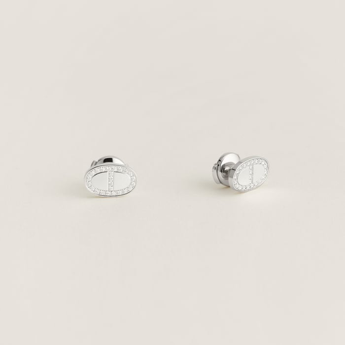 Sans Coloris Chaine d'Ancre Contour Stud Earrings